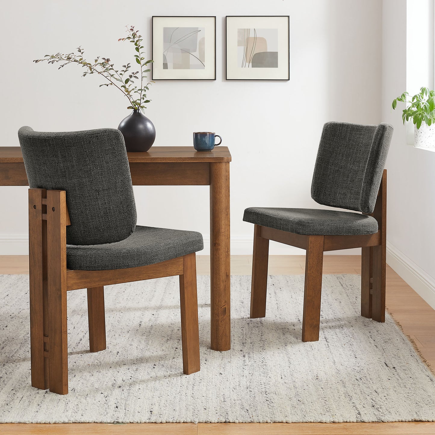 Alba Armless Upholstered Dining Chairs Set Of 2 by Modway EEI-7465-CHA