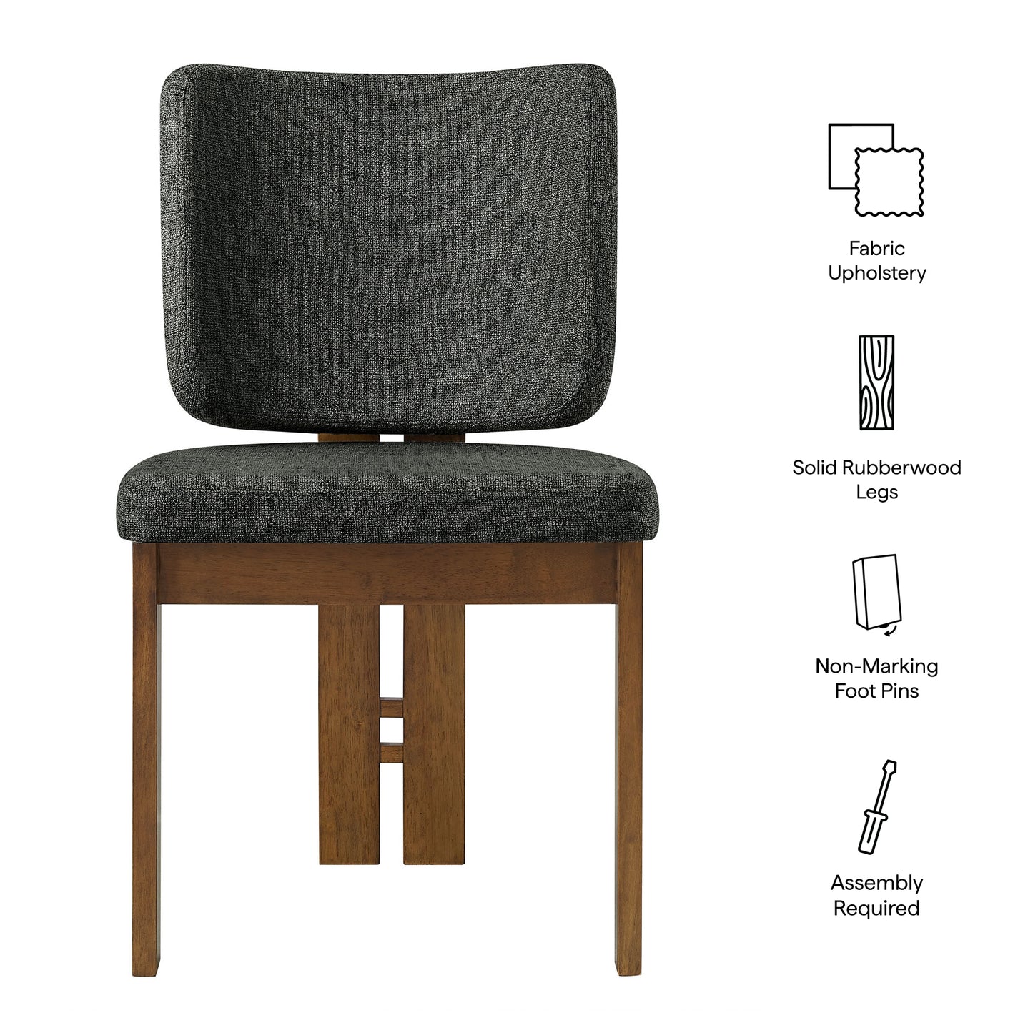 Alba Armless Upholstered Dining Chairs Set Of 2 by Modway EEI-7465-CHA