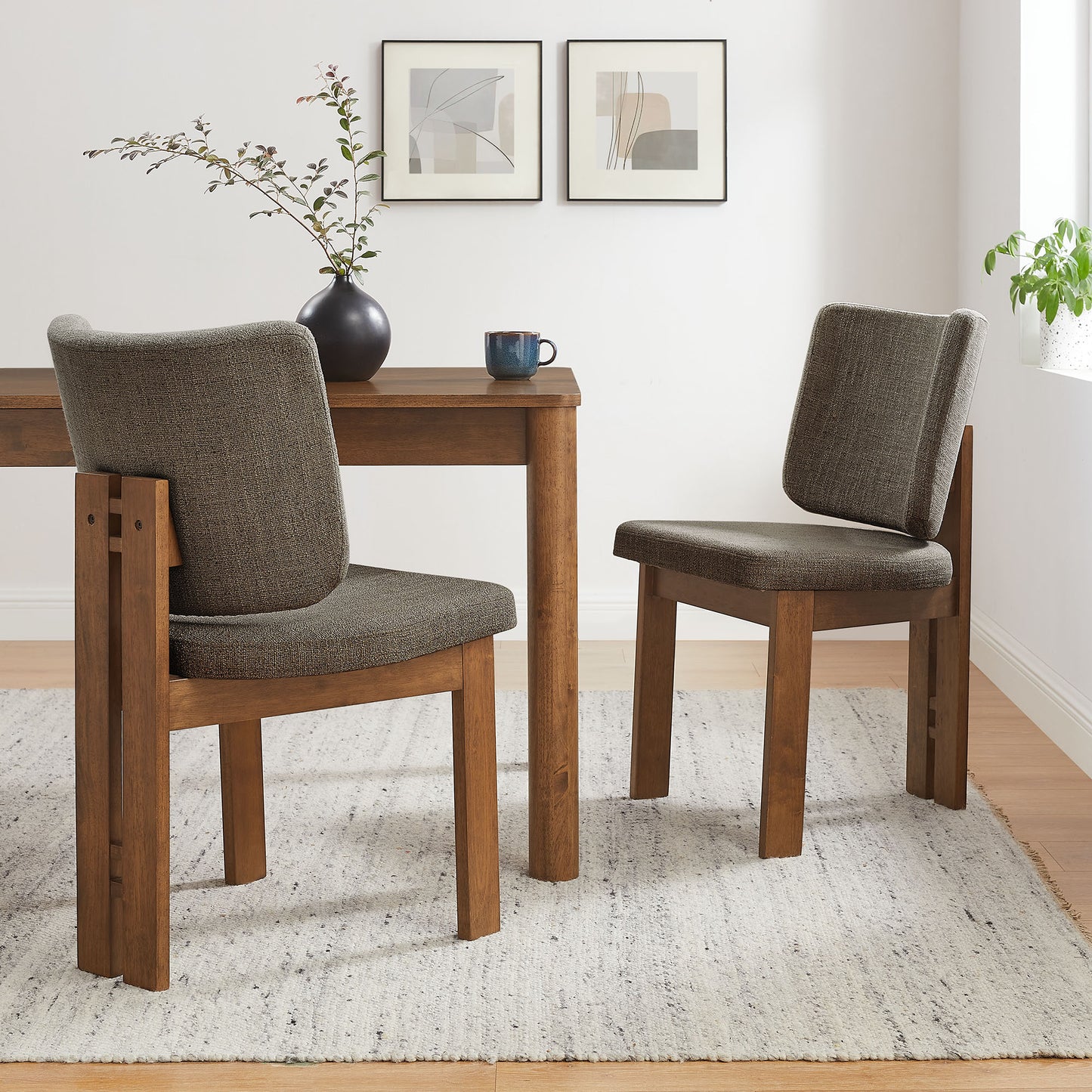 Alba Armless Upholstered Dining Chairs Set of 2 by Modway EEI-7465 Contemporary