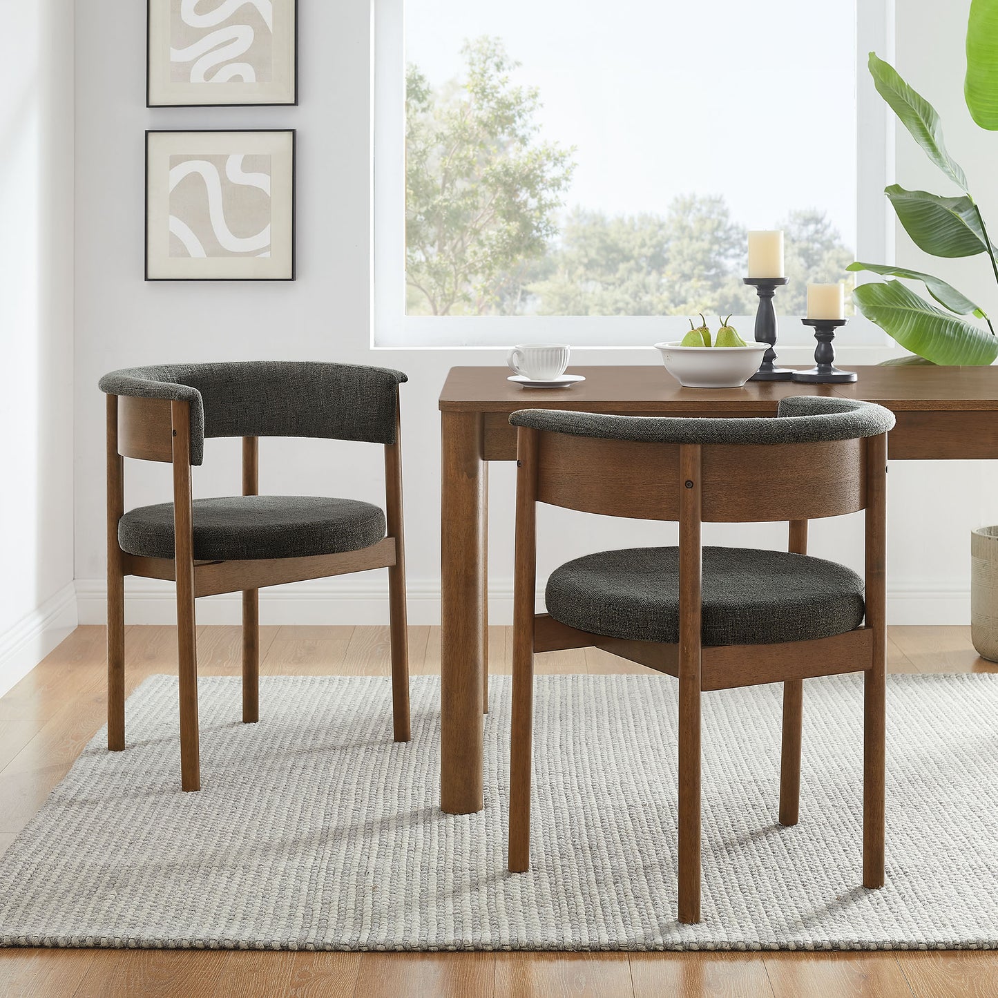 Clea Curved Upholstered Dining Chairs Set Of 2 by Modway EEI-7467 - Modern Dining Room