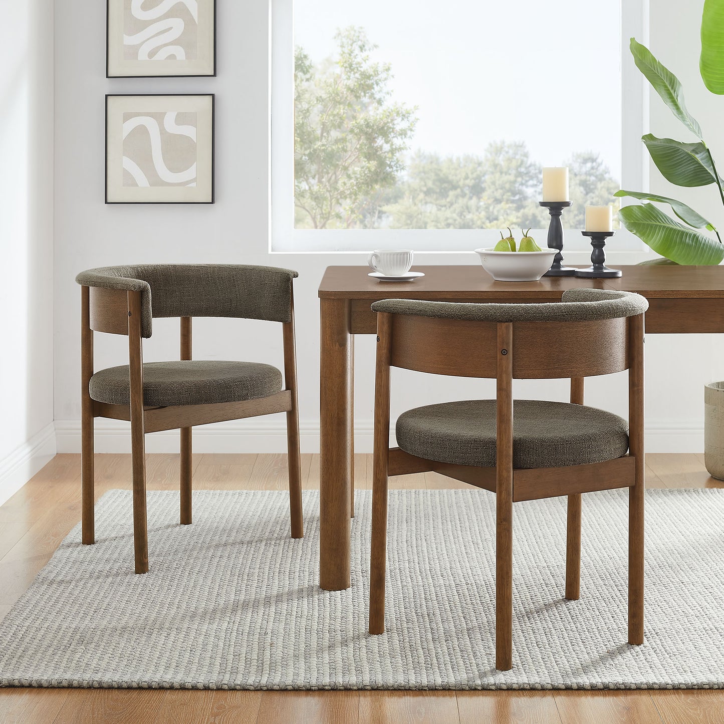 Clea Curved Upholstered Dining Chairs Set Of 2 by Modway EEI-7467 - Modern Dining Room