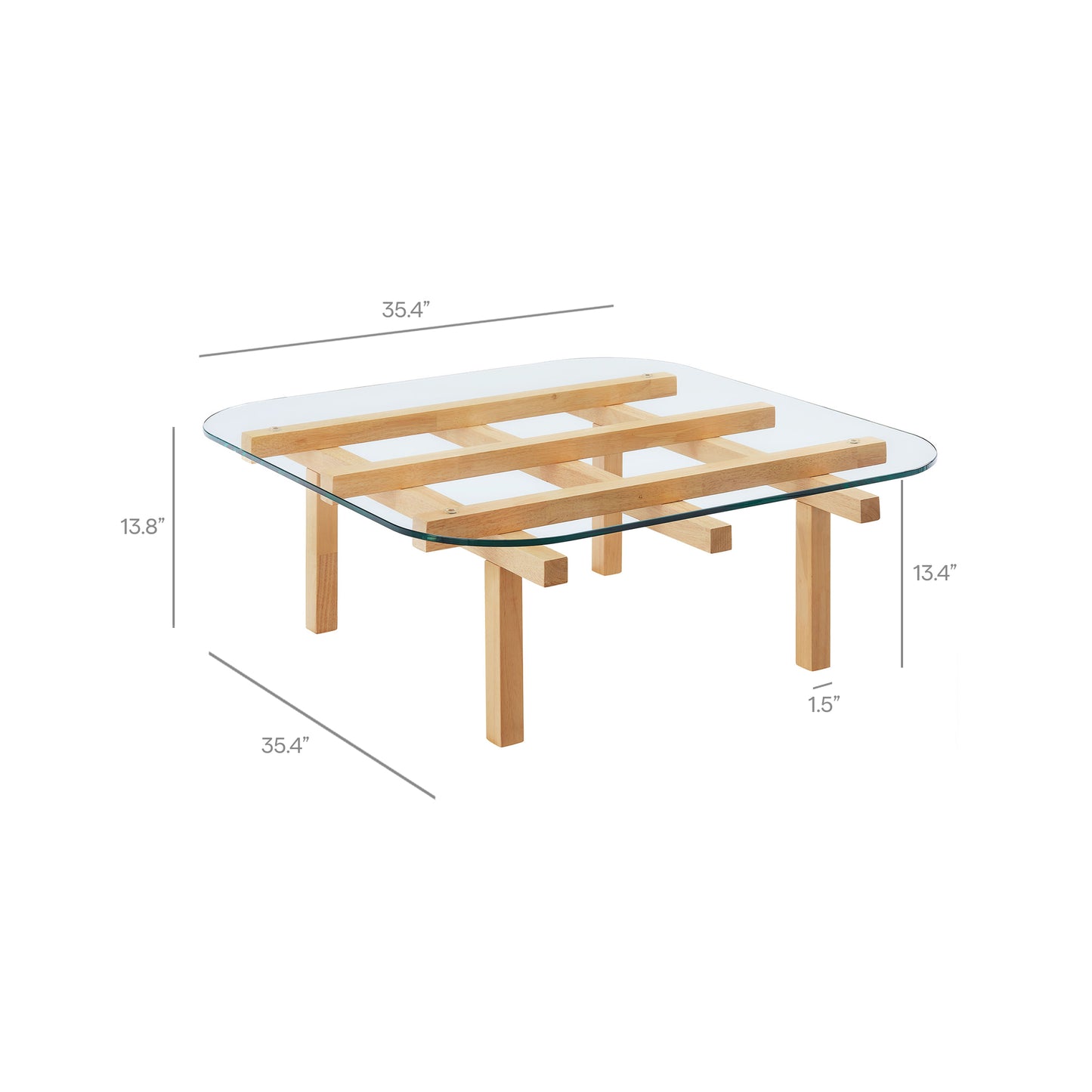Isby 35 Inch Tempered Glass Coffee Table by Modway EEI-7468, Modern Design