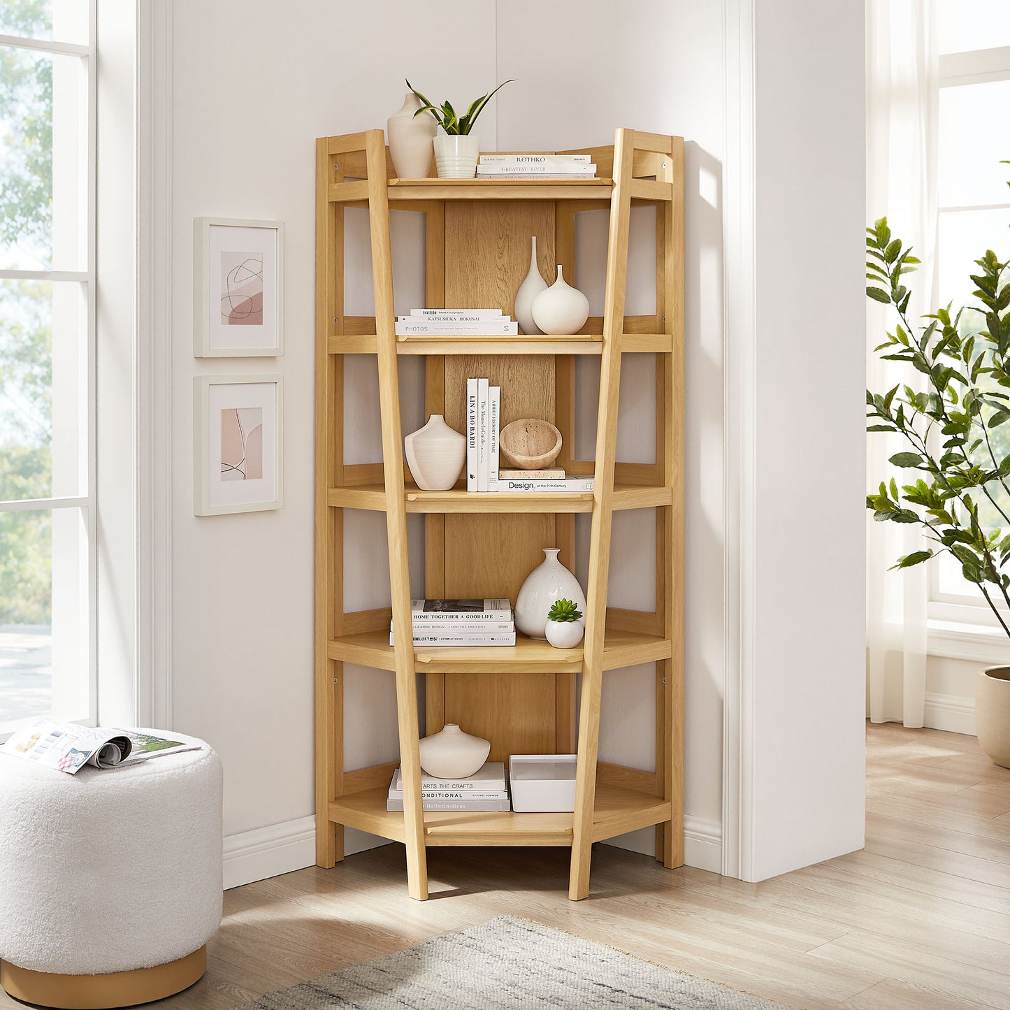 Bixby 71 Inch Corner Bookshelf by Modway EEI-7469-OAK