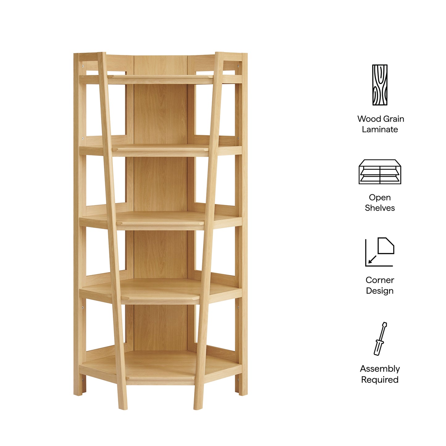 Bixby 71 Inch Corner Bookshelf by Modway EEI-7469-OAK