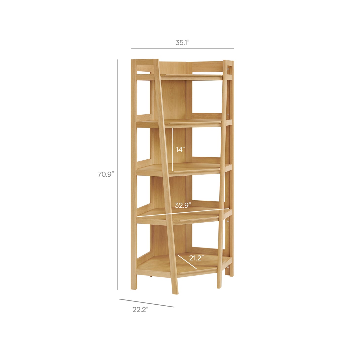 Bixby 71 Inch Corner Bookshelf by Modway EEI-7469-OAK
