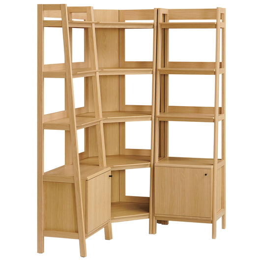 Bixby 3-piece Corner Bookshelf Set with Narrow Bookshelves by Modway