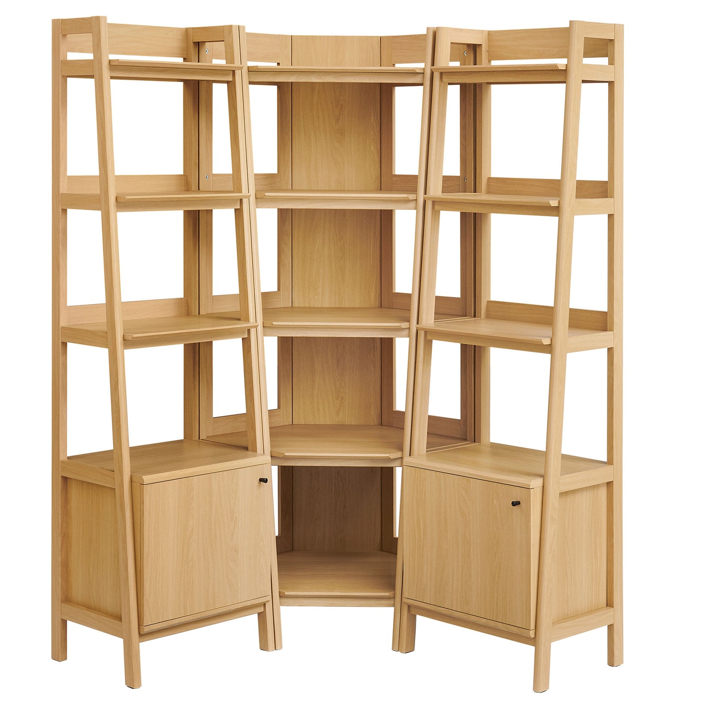 Bixby 3-piece Corner Bookshelf Set with Narrow Bookshelves by Modway EEI-7470-OAK