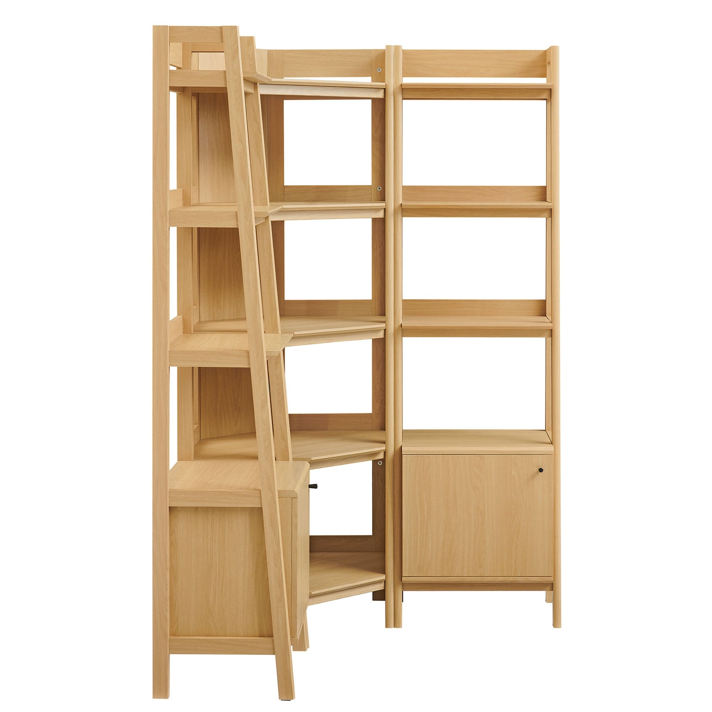 Bixby 3-piece Corner Bookshelf Set with Narrow Bookshelves by Modway EEI-7470-OAK