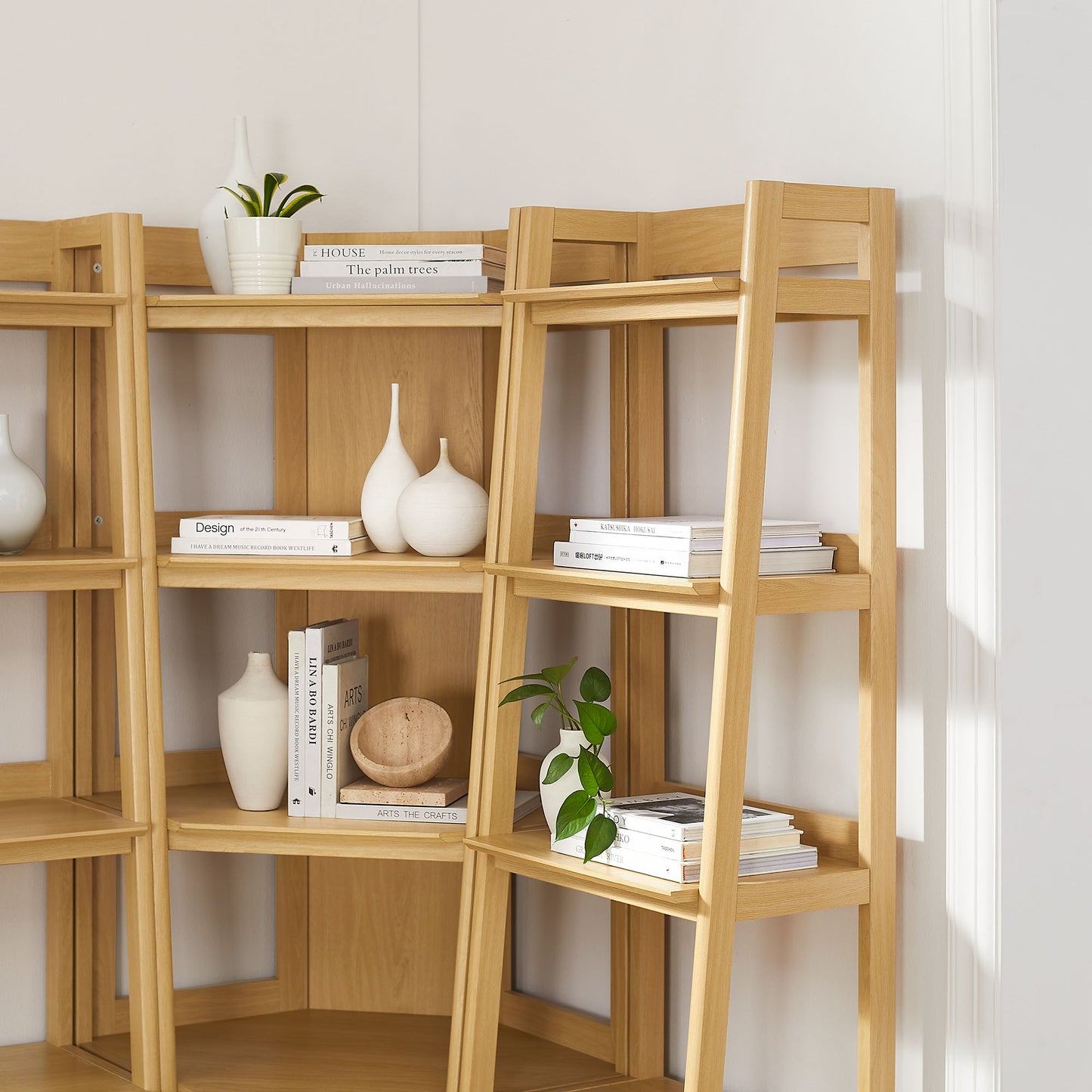 Bixby 3-piece Corner Bookshelf Set with Narrow Bookshelves by Modway EEI-7470-OAK