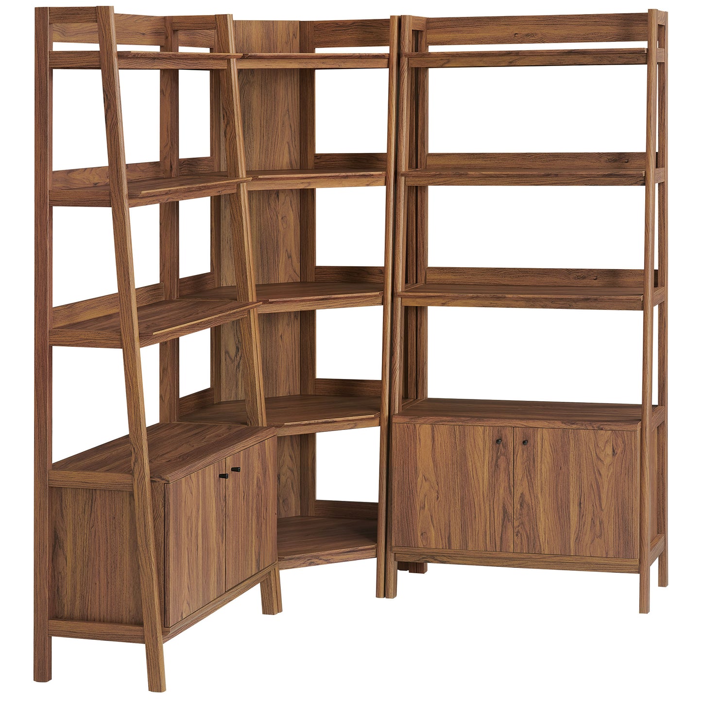 Bixby 3-Piece Corner Bookshelf Set with Wide Bookshelves by Modway EEI-7471-WAL
