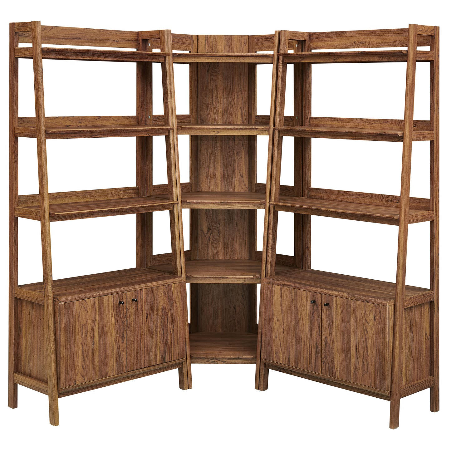 Bixby 3-Piece Corner Bookshelf Set with Wide Bookshelves by Modway EEI-7471-WAL