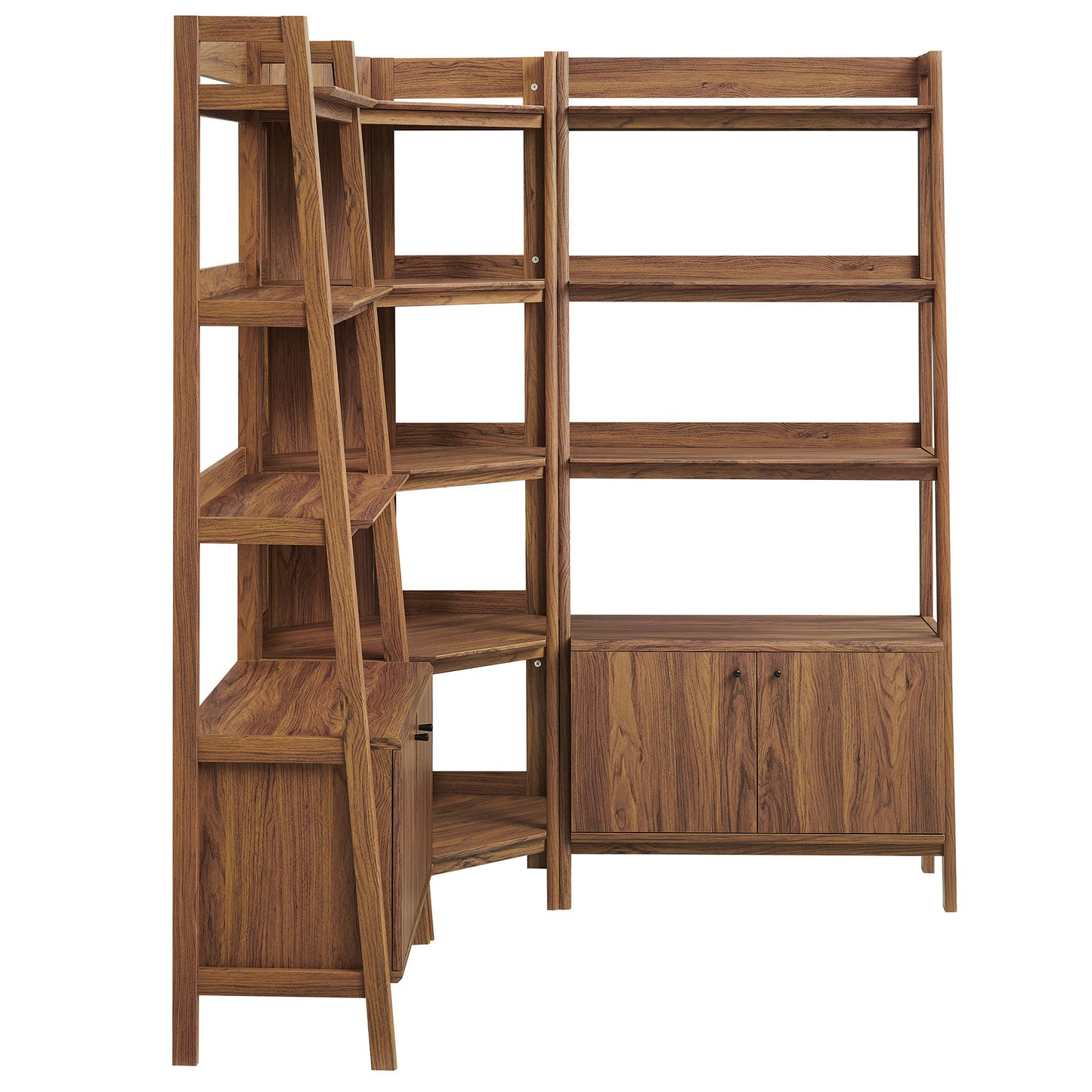 Bixby 3-Piece Corner Bookshelf Set with Wide Bookshelves by Modway EEI-7471-WAL