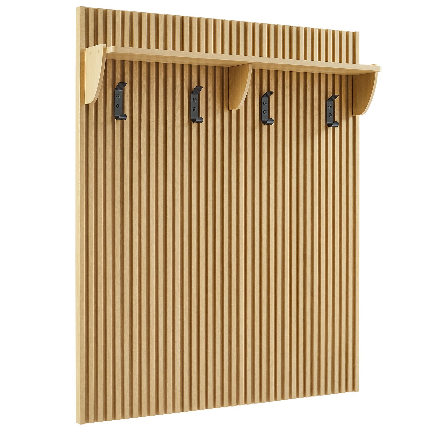 Render Fluted Coat Rack Panel With Shelf by Modway EEI-7472-OAK