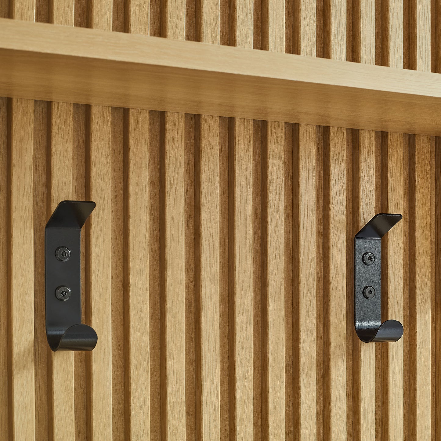 Render Fluted Coat Rack Panel With Shelf by Modway EEI-7472-OAK