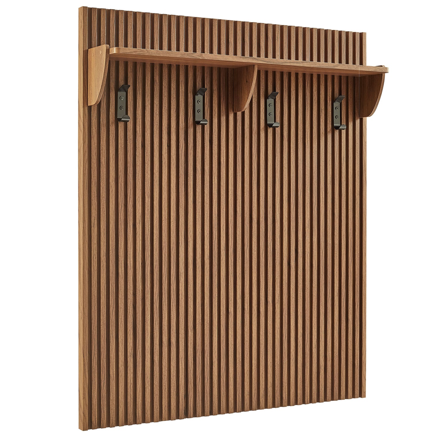 Render Fluted Coat Rack Panel With Shelf by Modway EEI-7472-WAL