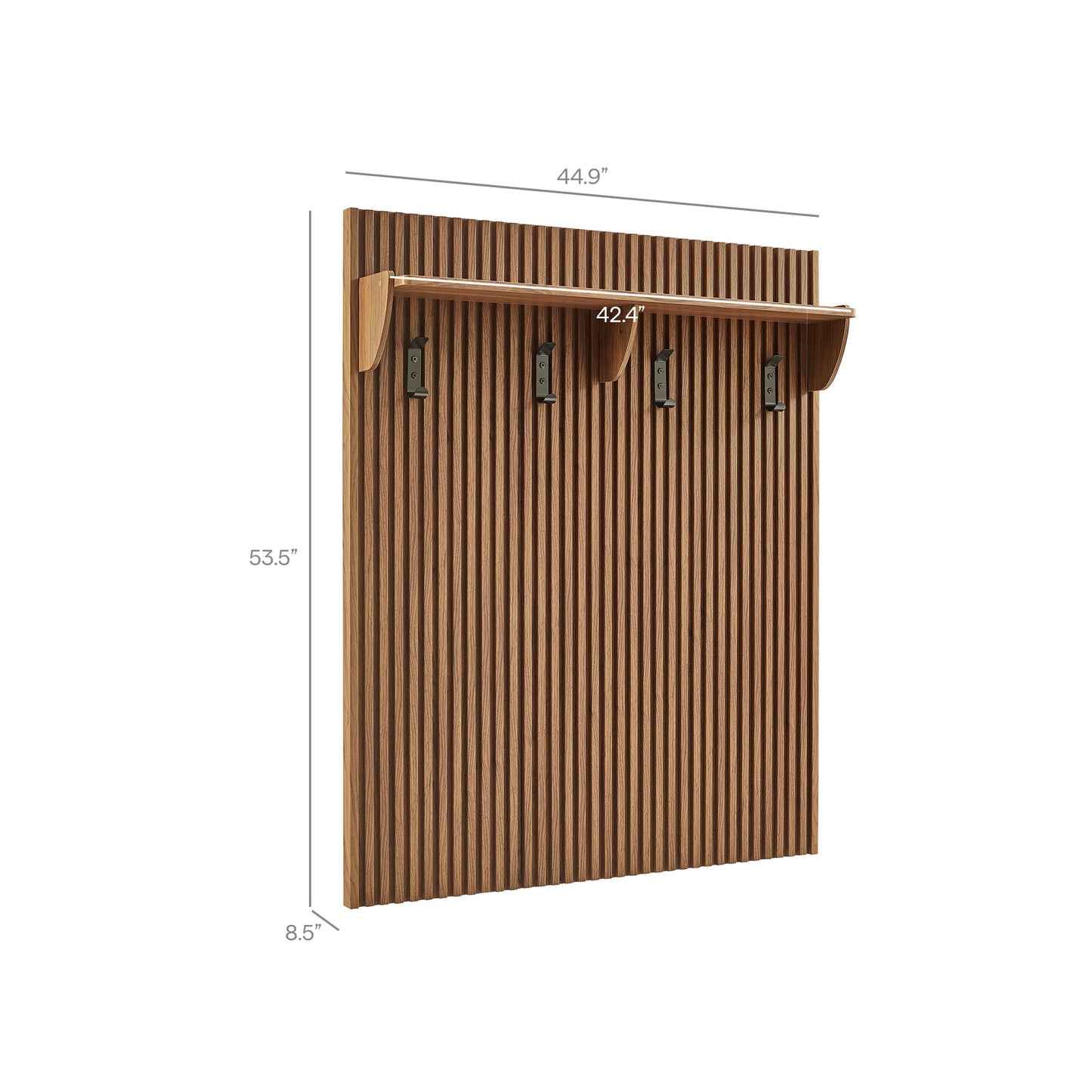 Render Fluted Coat Rack Panel With Shelf by Modway EEI-7472-WAL