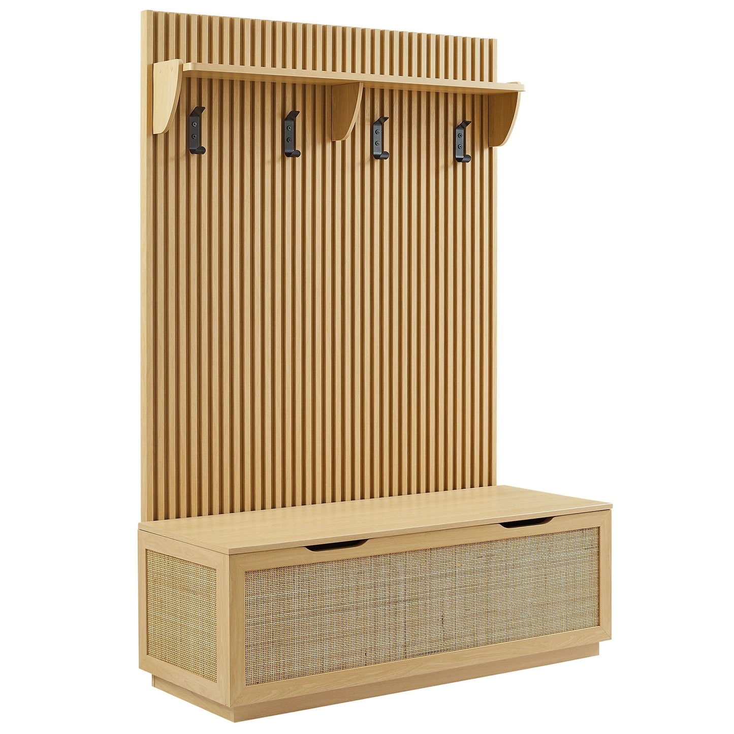 Soma Fluted 3-in-1 Hall Tree With Storage Bench and Coat Rack by Modway