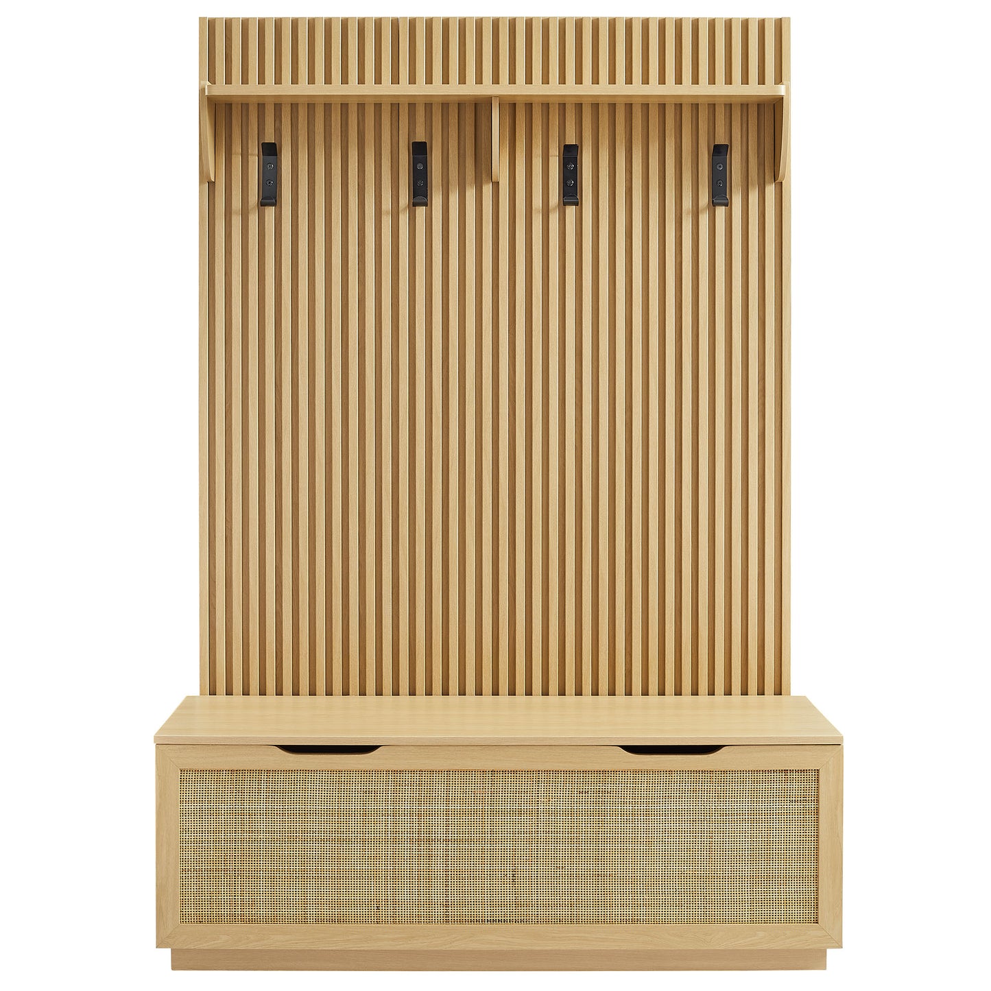 Soma Fluted 3-in-1 Hall Tree With Storage Bench and Coat Rack by Modway