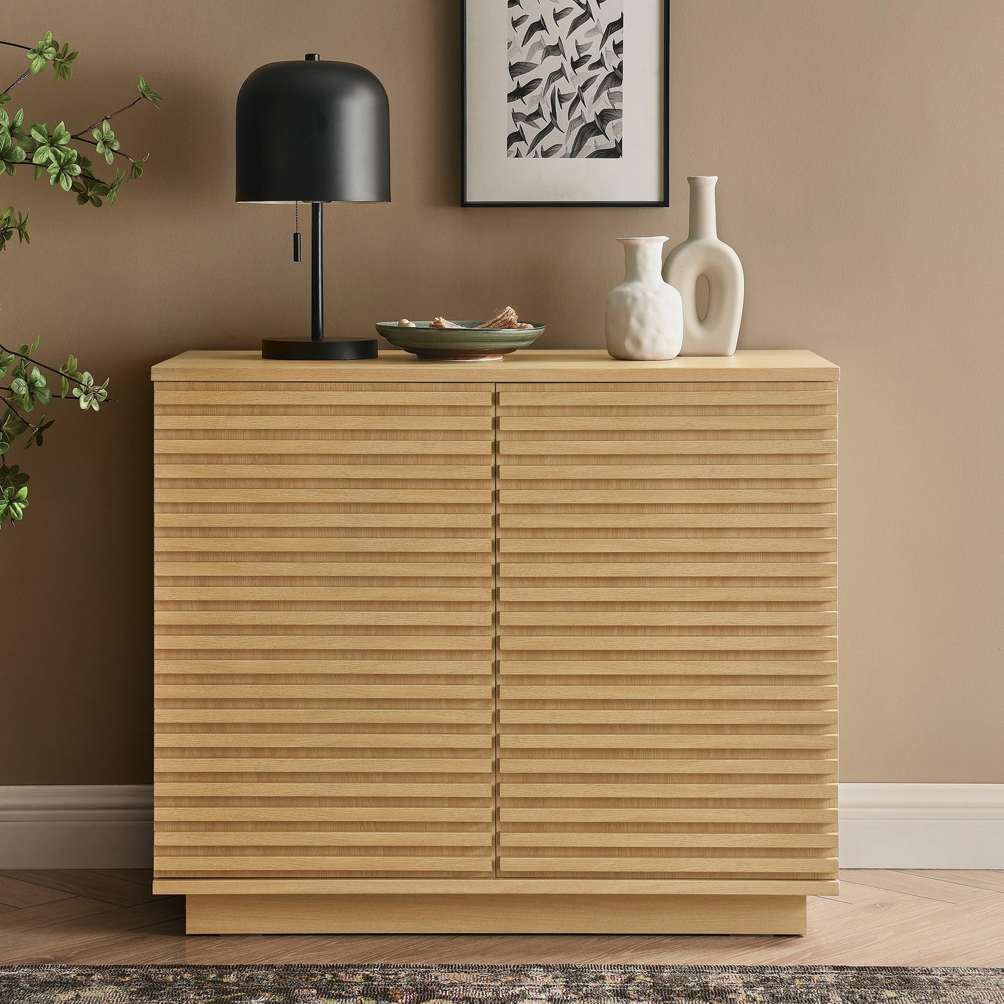 Render 2-Door Fluted Accent Cabinet by Modway – Contemporary Storage Cabinet for Home