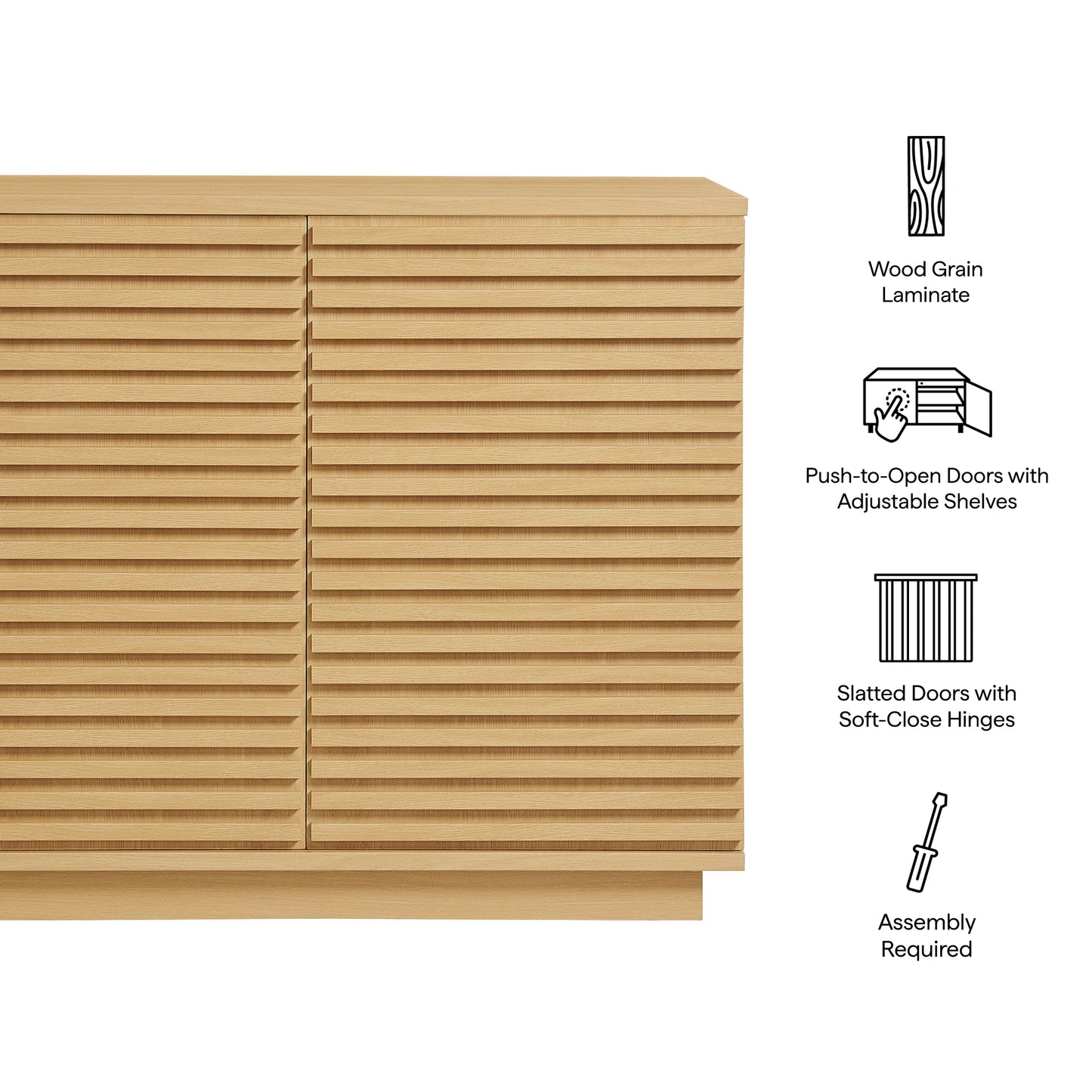 Render 2-Door Fluted Accent Cabinet by Modway – Contemporary Storage Cabinet for Home