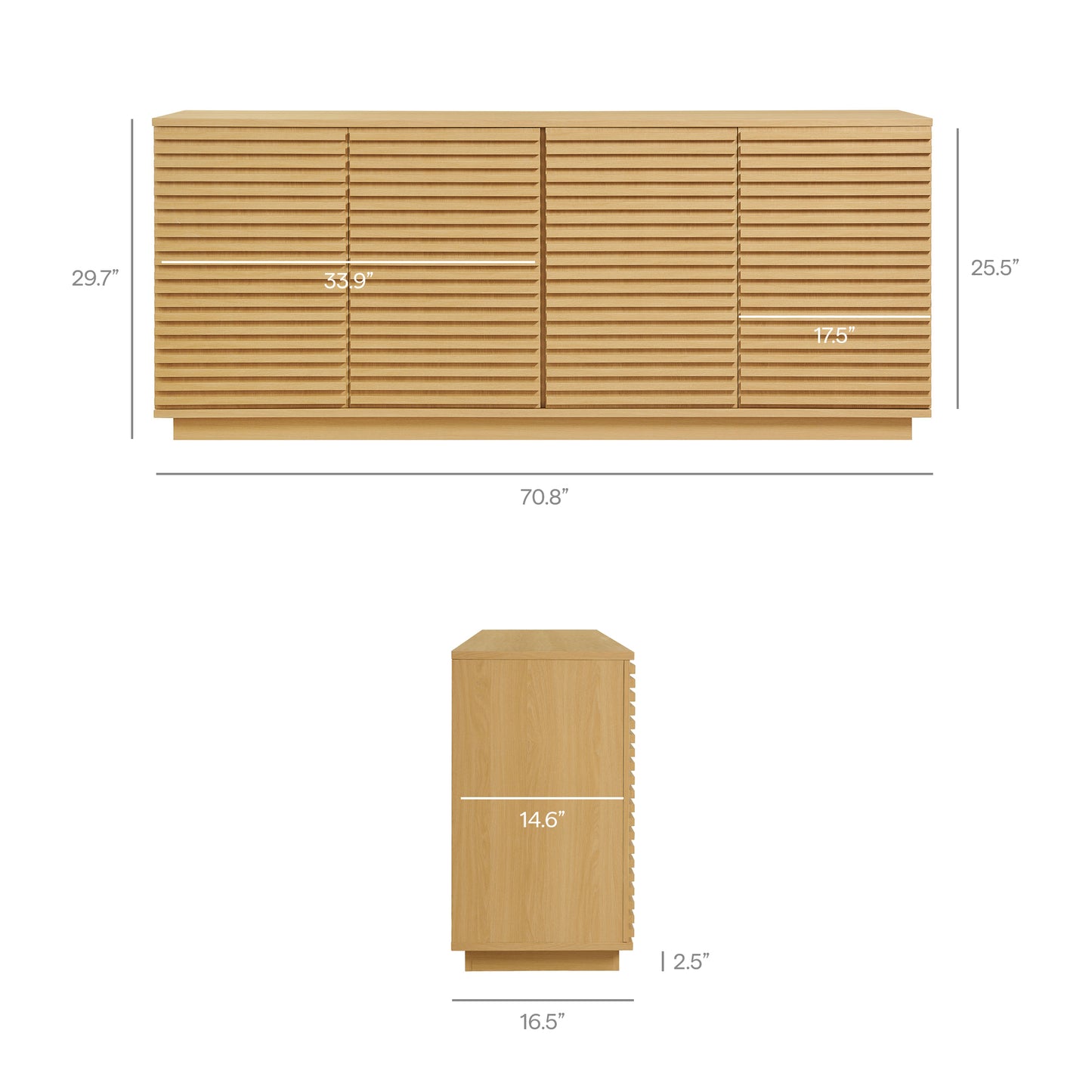 Render 4-Door Modern Fluted Sideboard Cabinet TV Stand by Modway EEI-7477