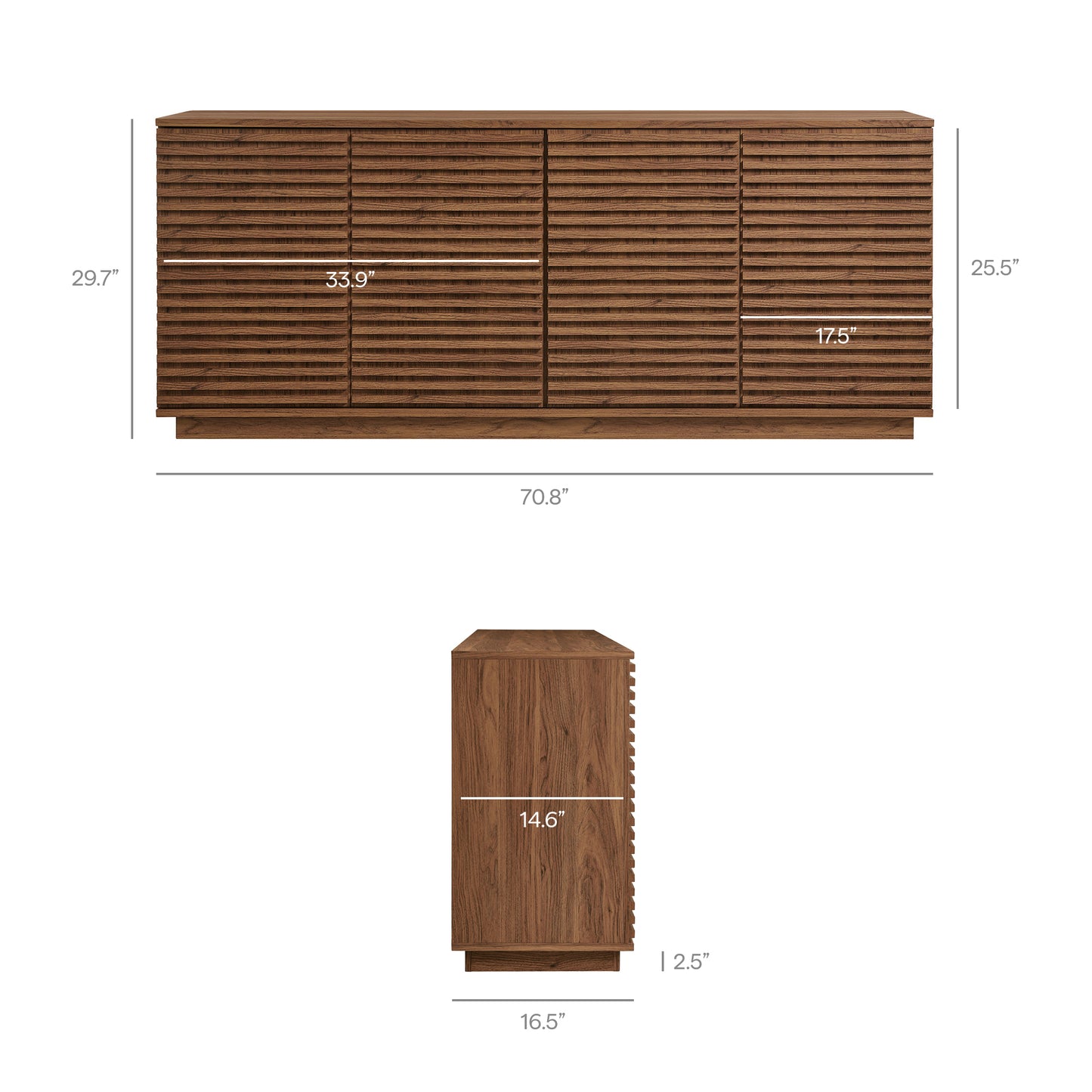 Render 4-Door Modern Fluted Sideboard Cabinet TV Stand by Modway EEI-7477