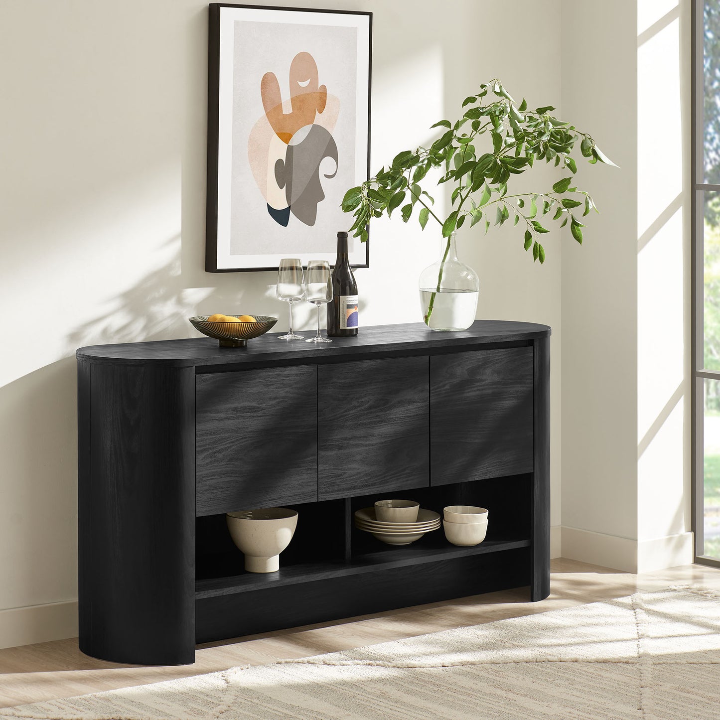 Duval 62 Inch Oval Sideboard by Modway - Modern Storage Console for Living Rooms