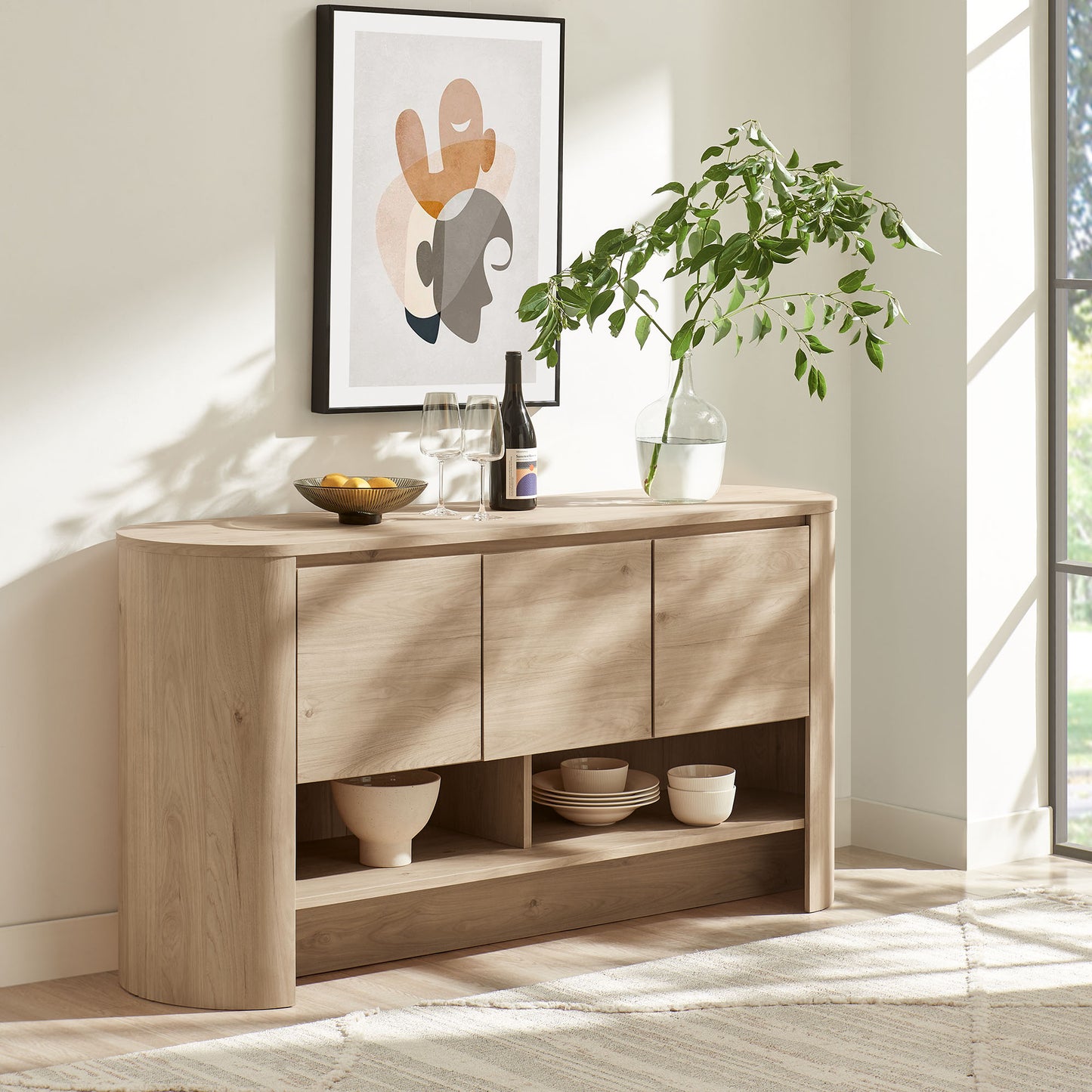 Duval 62 Inch Oval Sideboard by Modway - Modern Storage Console for Living Rooms