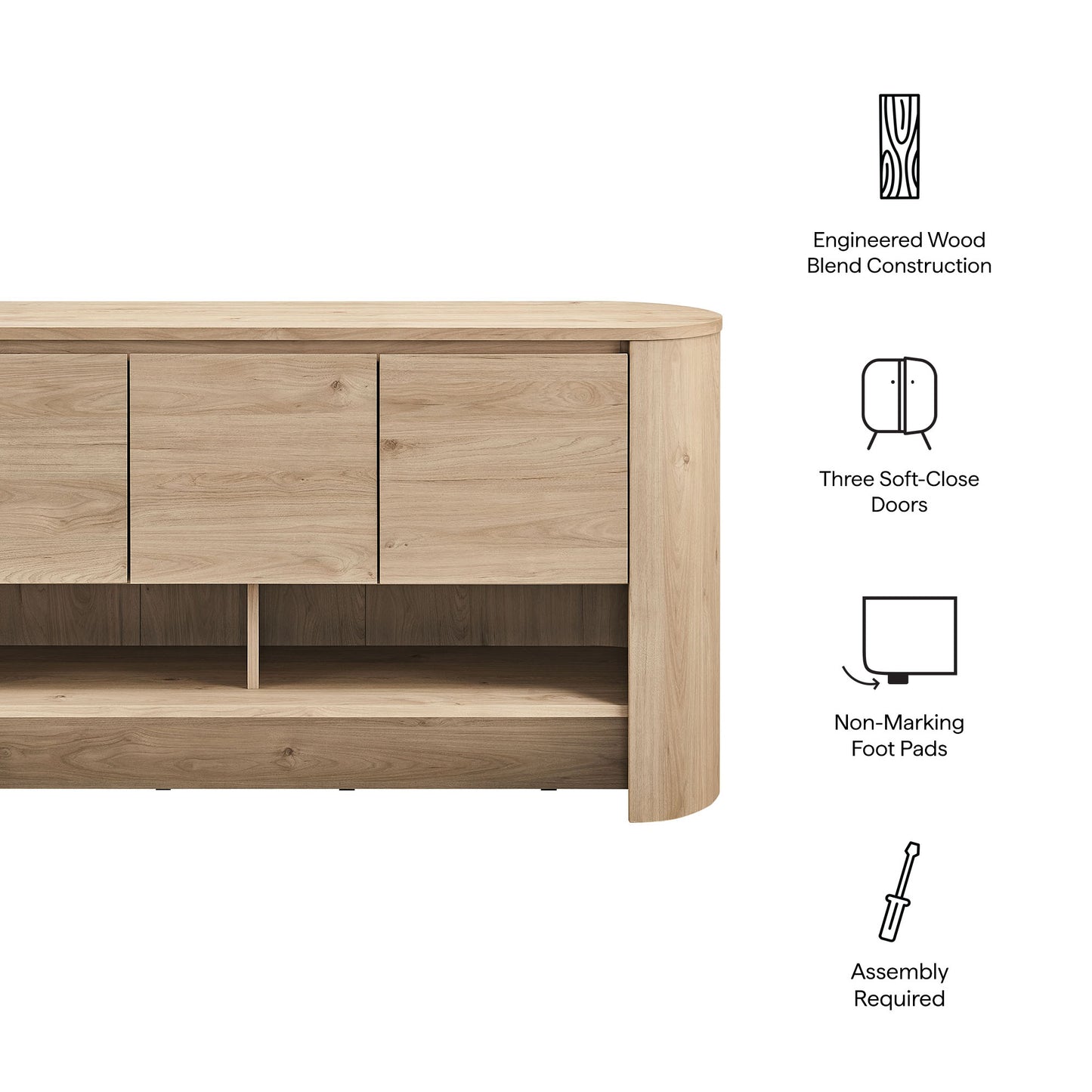 Duval 62 Inch Oval Sideboard by Modway - Modern Storage Console for Living Rooms