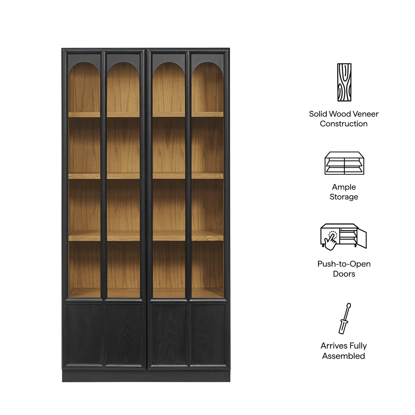 Anwen Solid Wood and Glass Display Cabinet by Modway