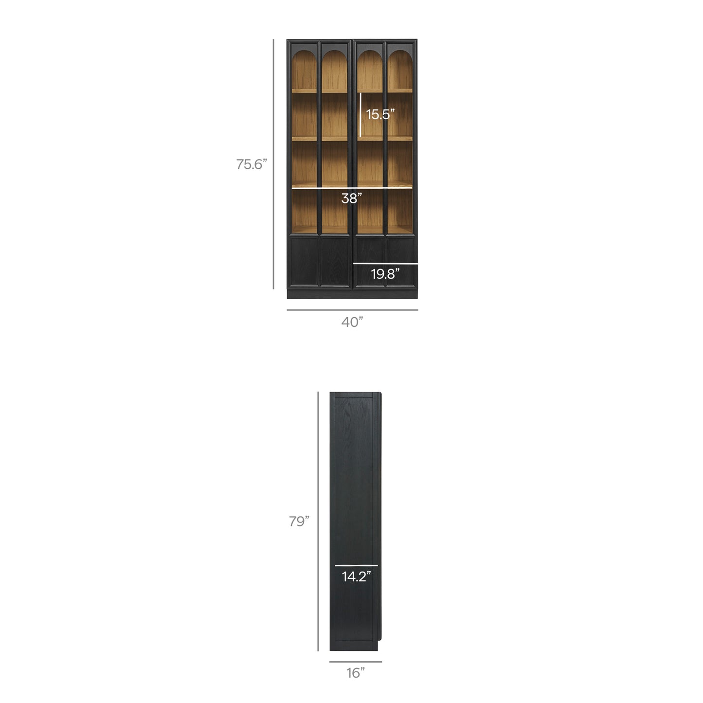 Anwen Solid Wood and Glass Display Cabinet by Modway