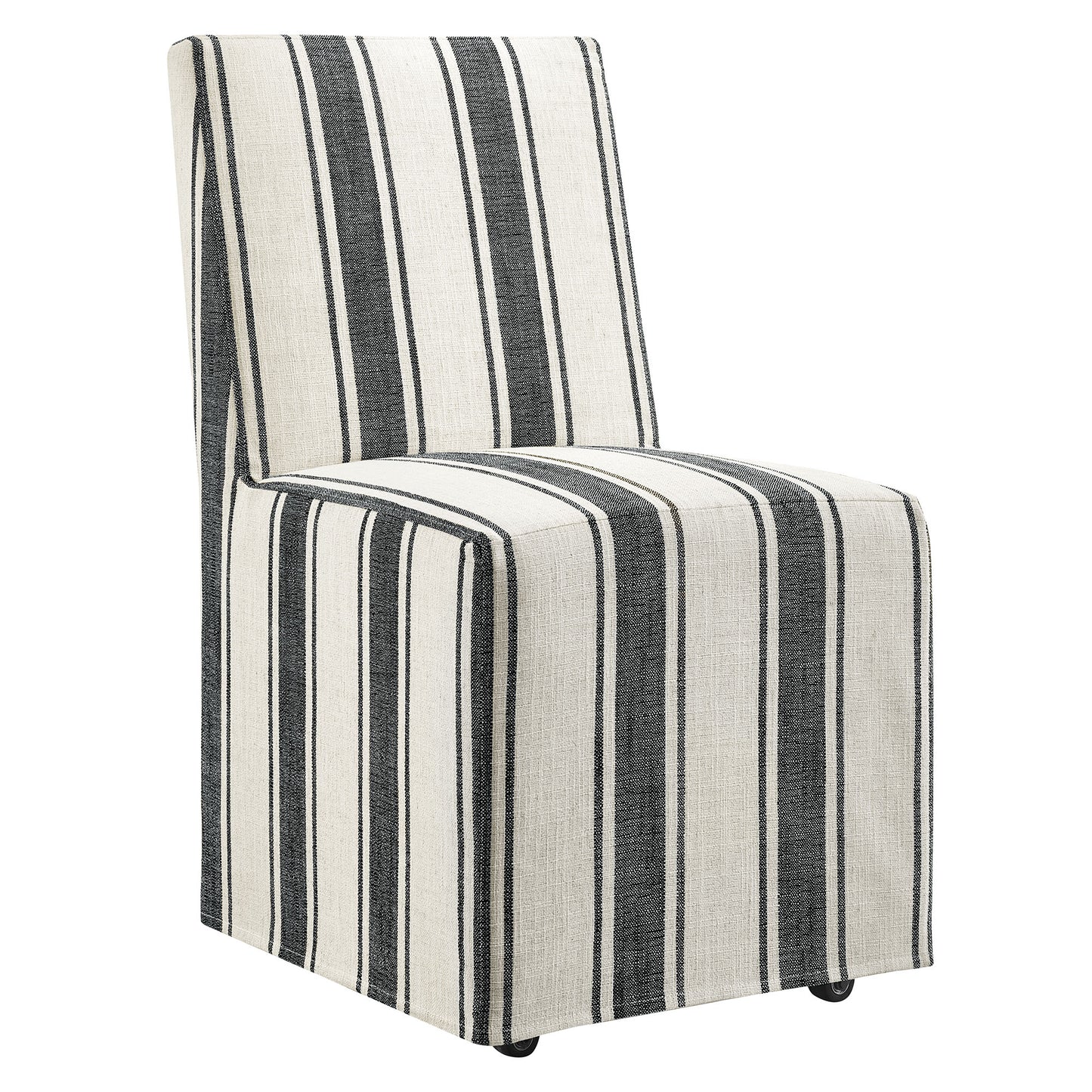 Tessera Striped Slipcovered Dining Side Chair by Modway EEI-7486-BLK