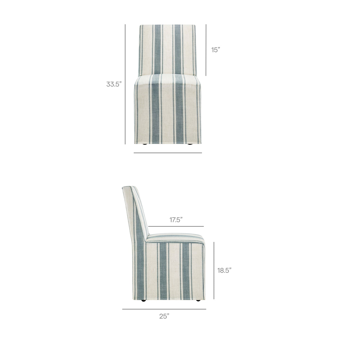 Tessera Striped Slipcovered Dining Side Chair