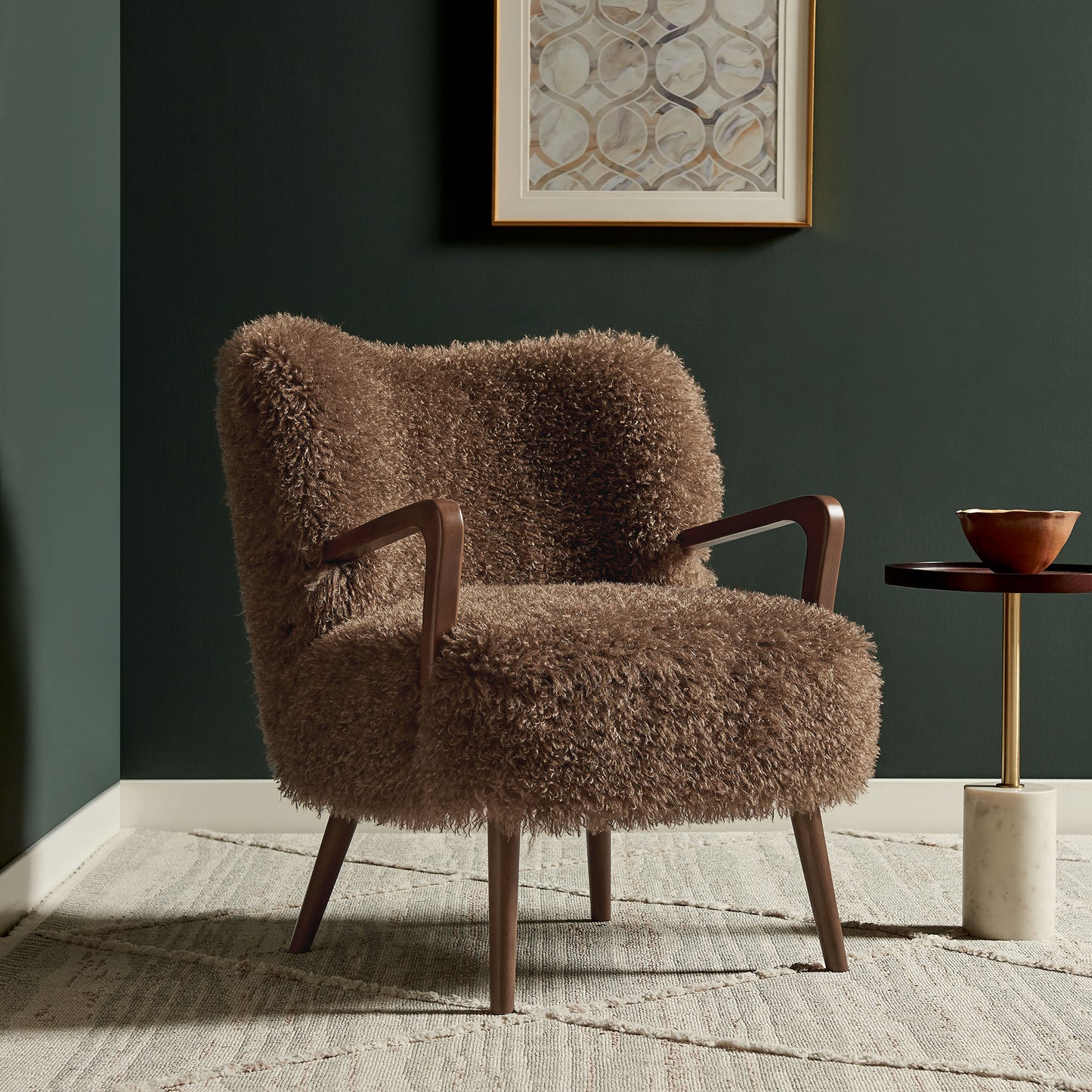 Zerra Faux Shearling Accent Armchair by Modway