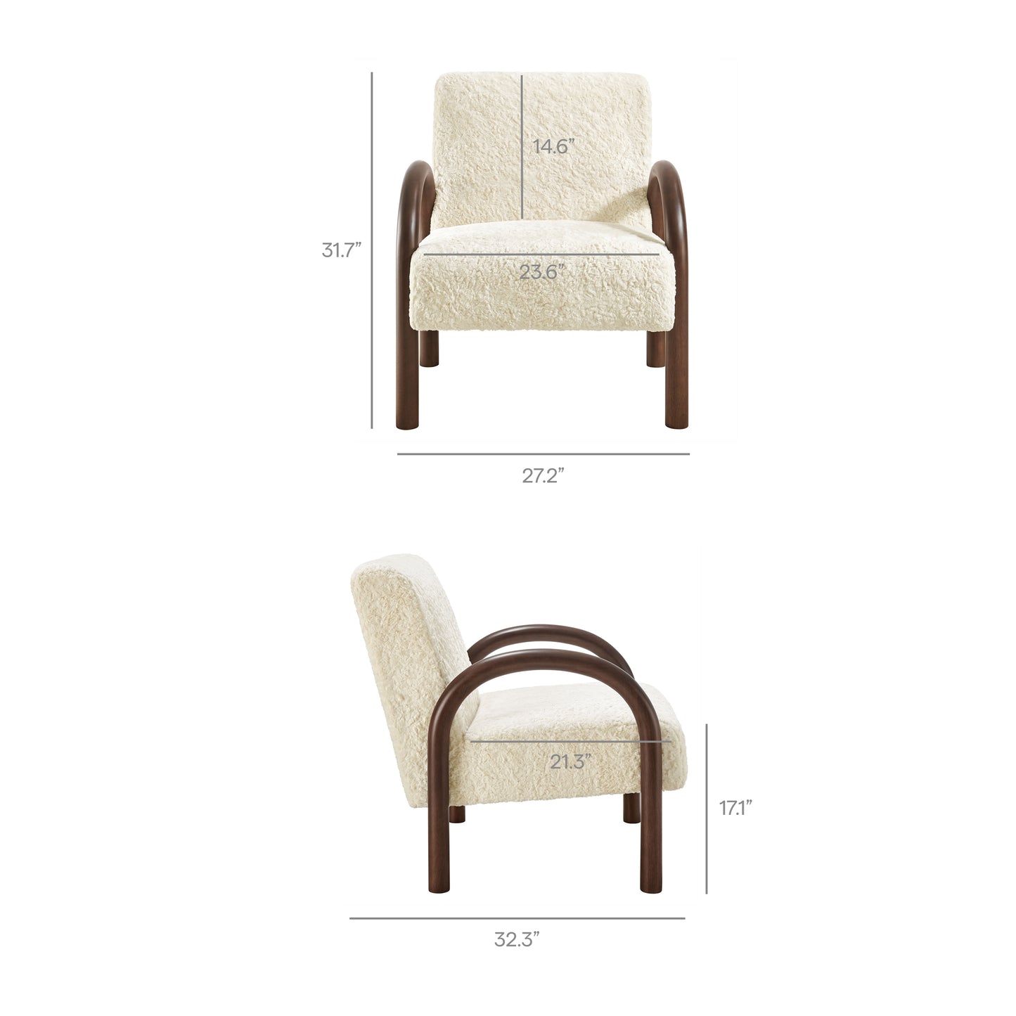 Lunet Faux Shearling Accent Armchair by Modway EEI-7489-ECR