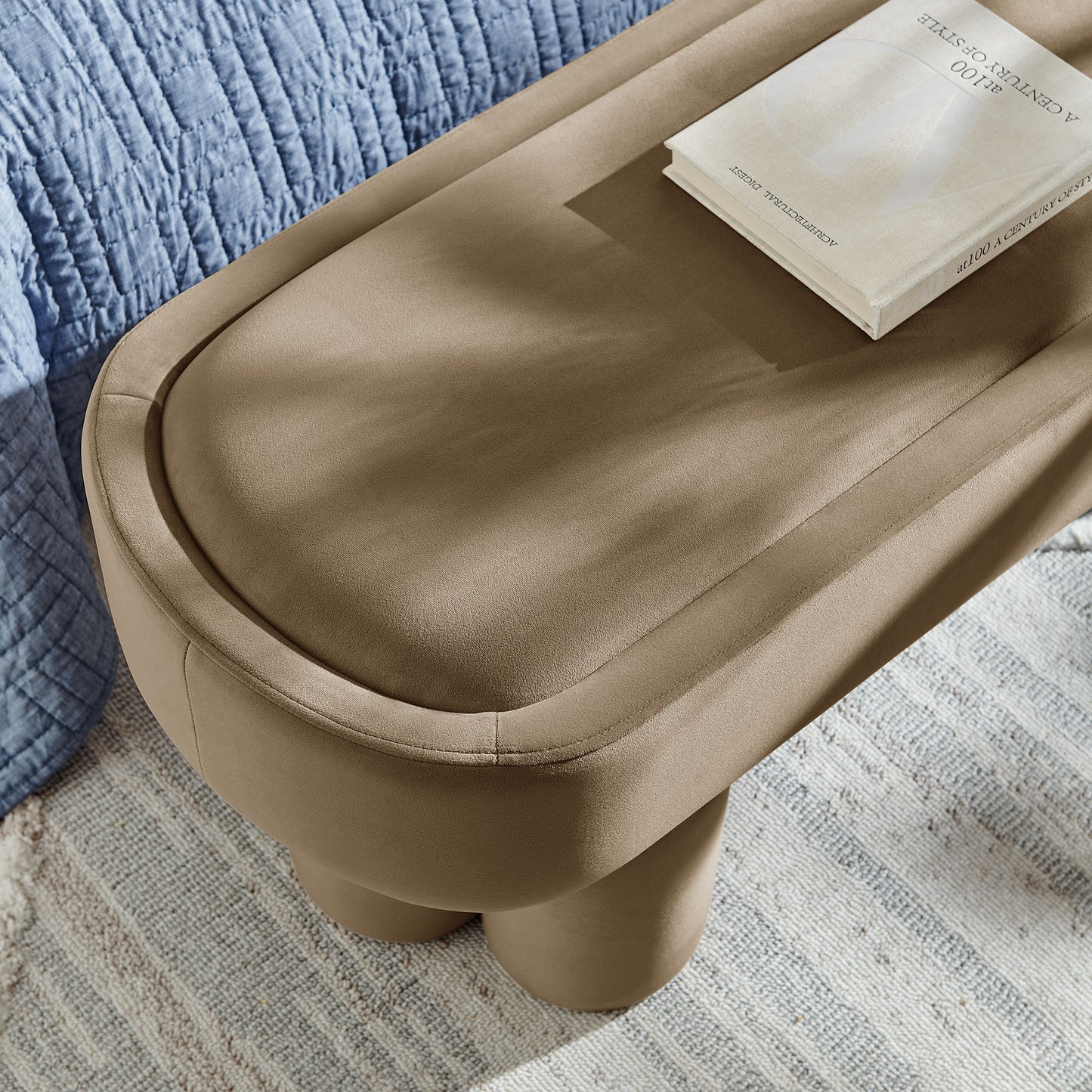Mossi Oval Performance Velvet Accent Bench by Modway EEI-7492-TAU