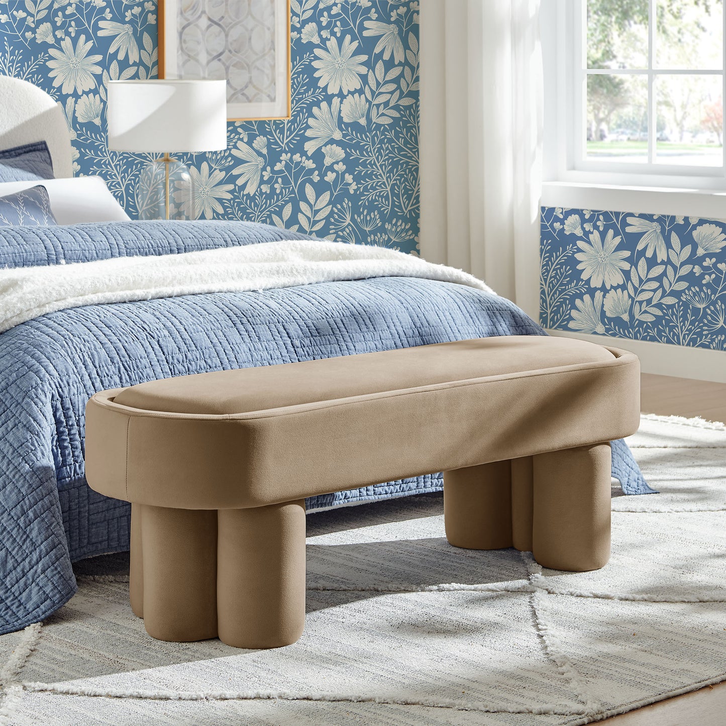 Mossi Oval Performance Velvet Accent Bench by Modway EEI-7492-TAU