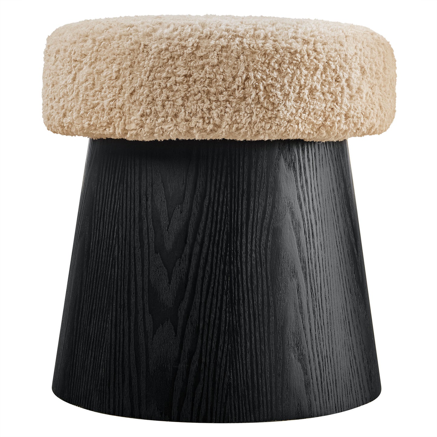 Ketra Round Faux Shearling Ottoman Footstool by Modway