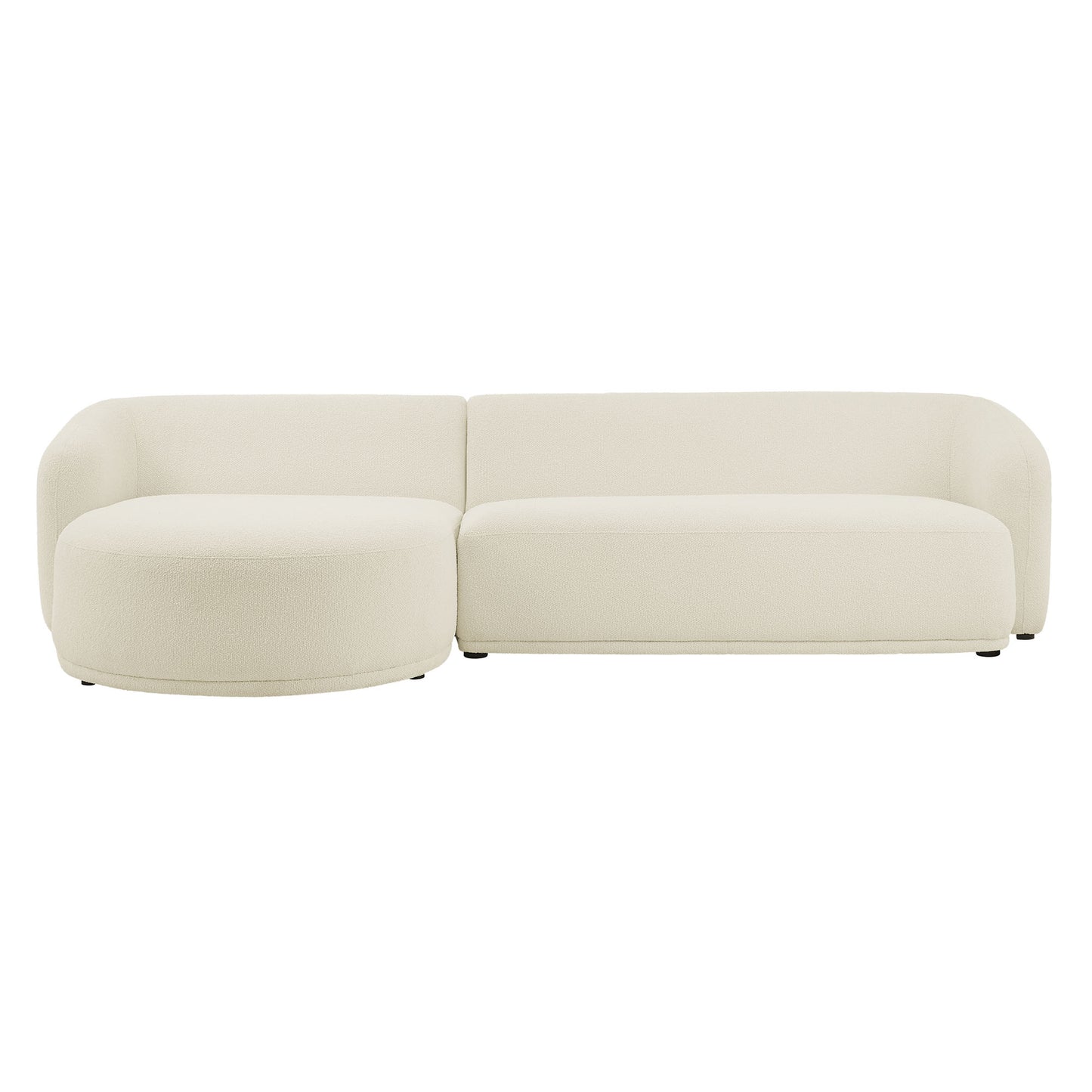 Monica 2 Piece Left Facing Boucle Fabric Modular Sofa with Chaise by Modway