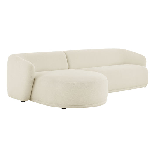 Monica 2 Piece Left Facing Boucle Fabric Modular Sofa with Chaise by Modway