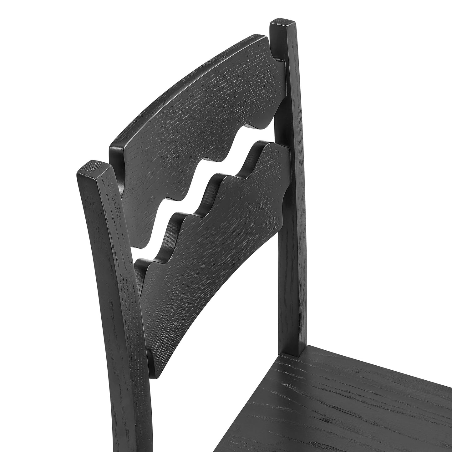 Jax Oak Wood Bar Stool With Wavy Razor Back by Modway