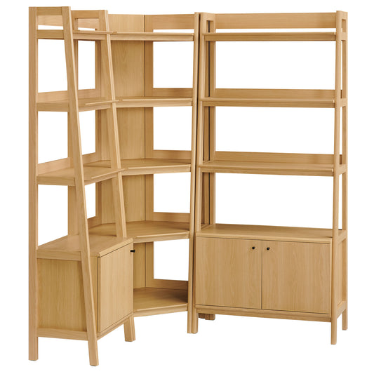 Bixby 3 Piece Corner Bookshelf Set With Wide and Narrow Bookshelves by Modway