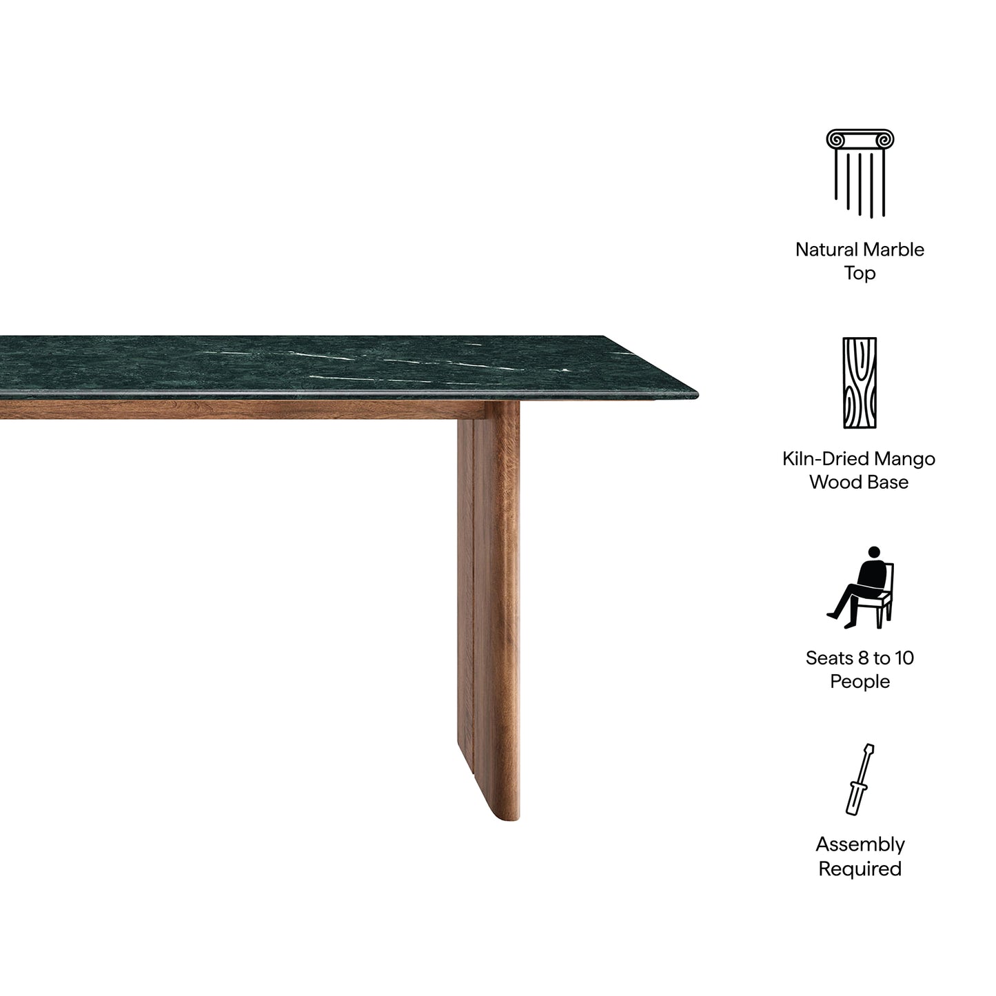 Amistad 86 Inch Marble Dining Table by Modway