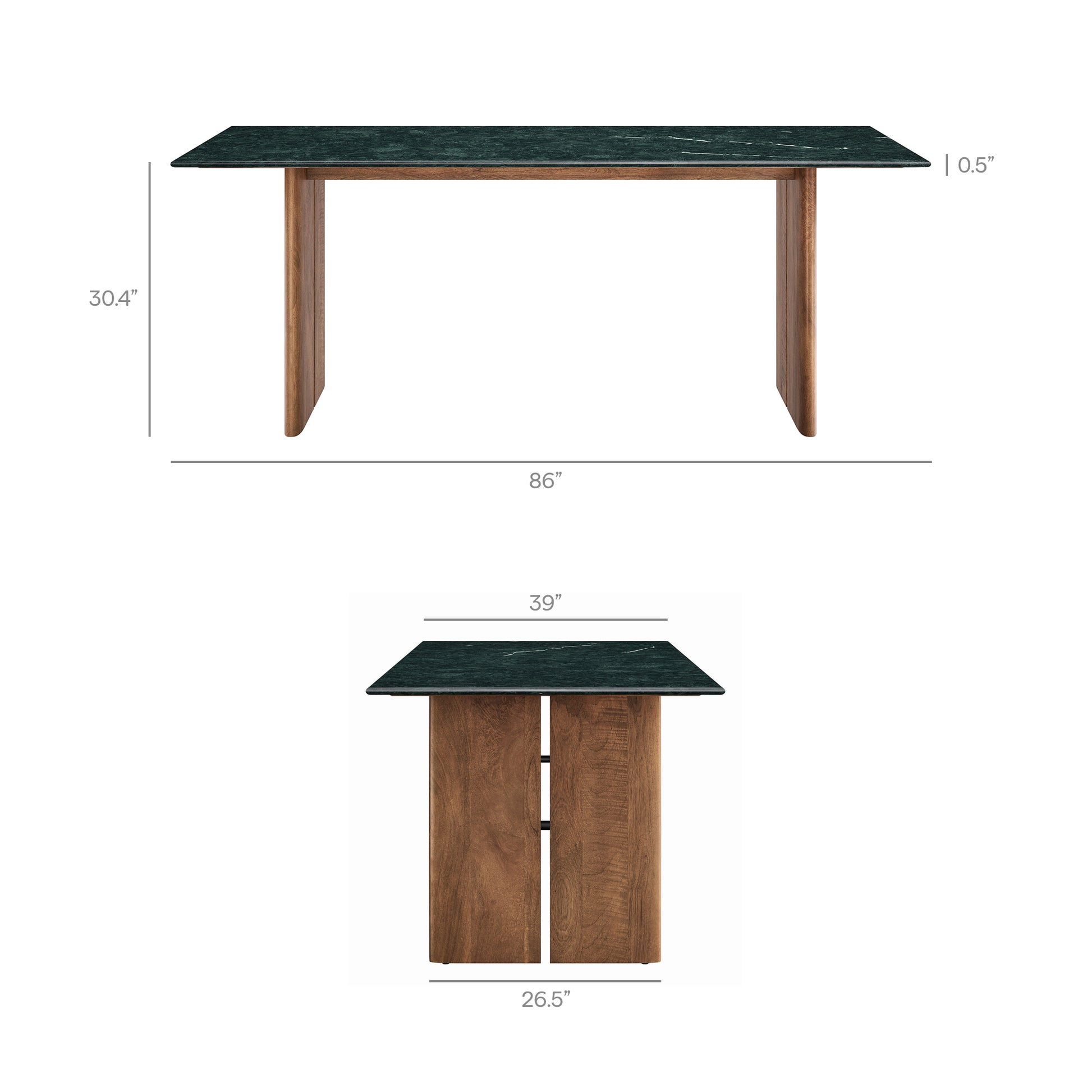 Amistad 86 Inch Marble Dining Table by Modway