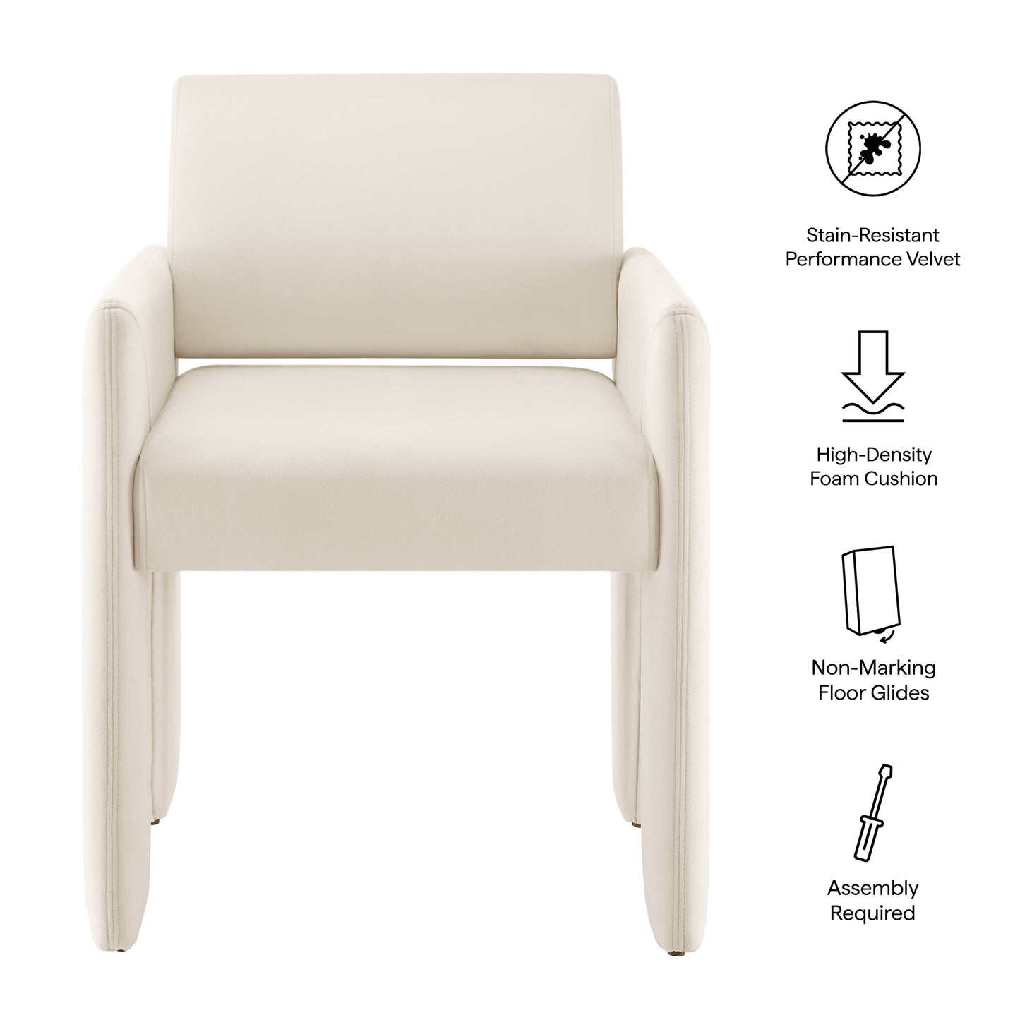 Daven Stain-Resistant Performance Velvet Dining Armchair by Modway