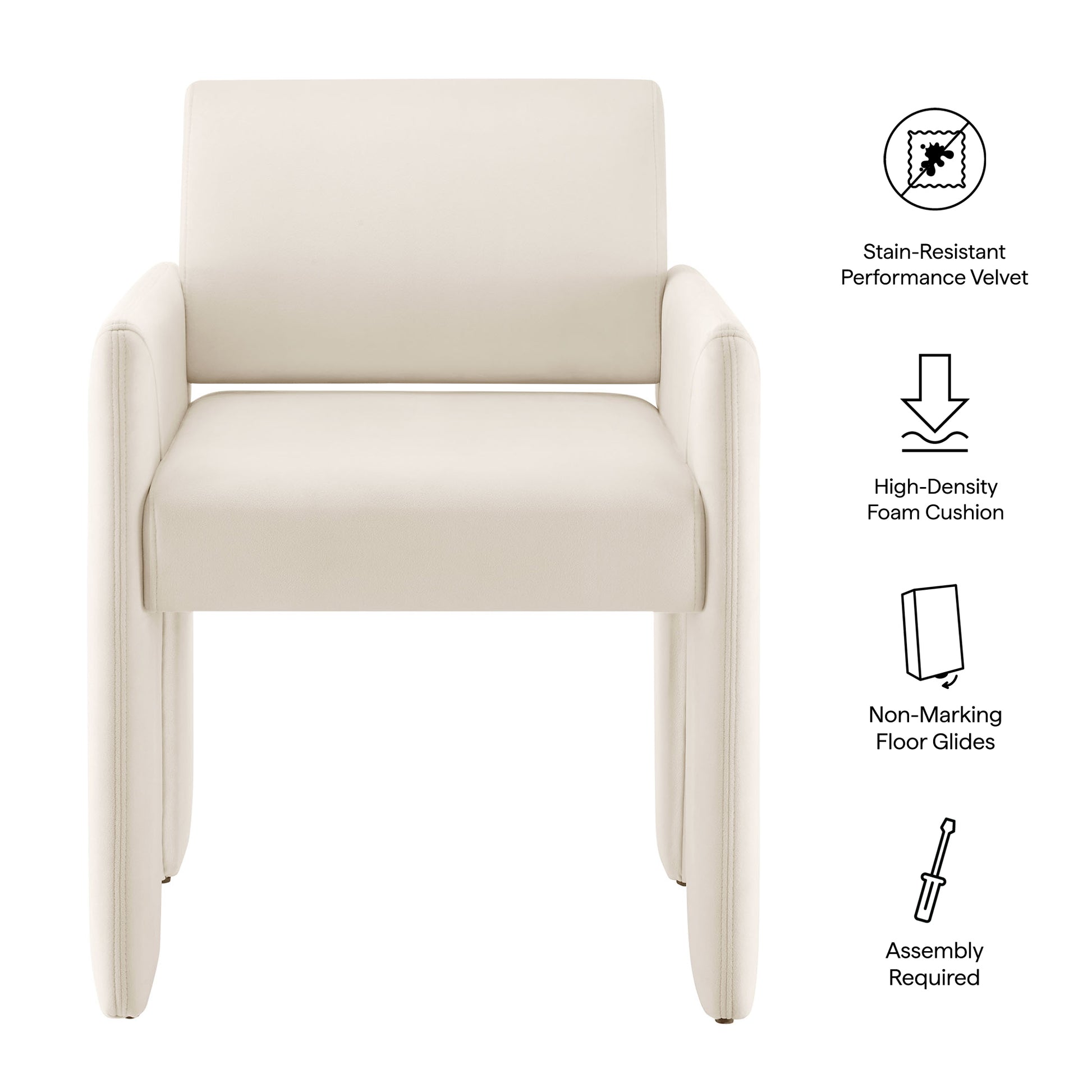 Daven Stain-Resistant Performance Velvet Dining Armchair by Modway