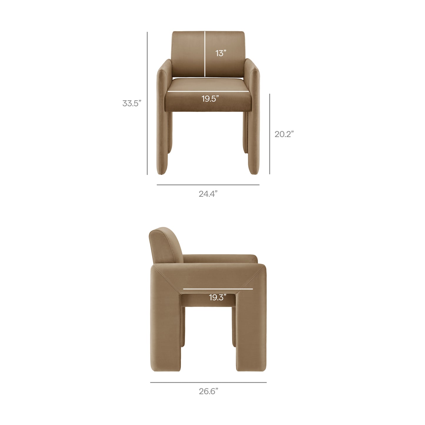 Daven Stain-Resistant Performance Velvet Dining Armchair by Modway