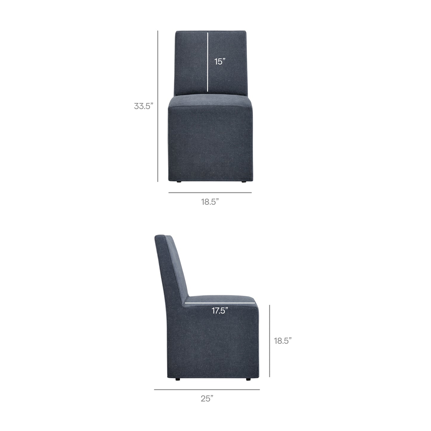 Tessera Upholstered Linen-Blend Slipcovered Dining Chair