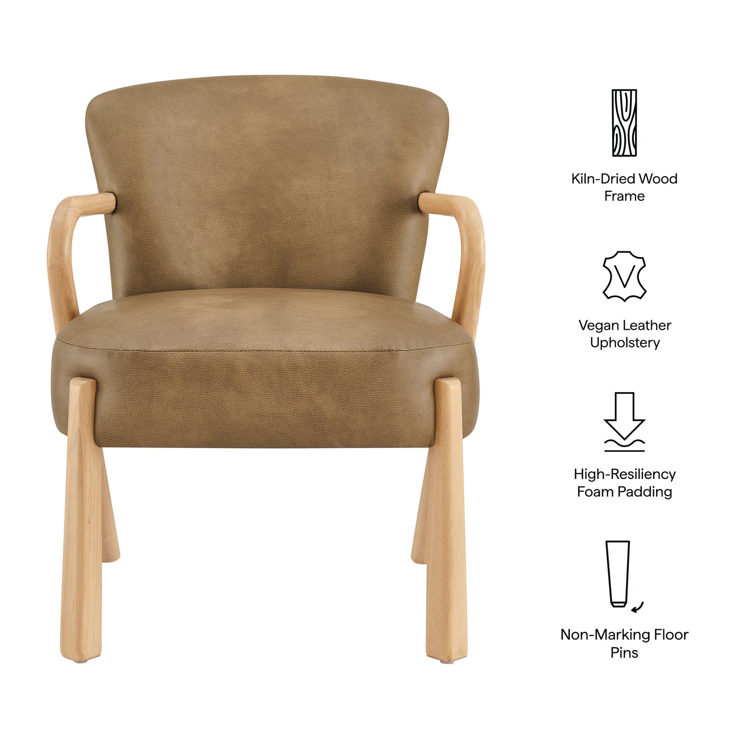 Arden Faux Leather Upholstered Accent Armchair by Modway EEI-7529-TST