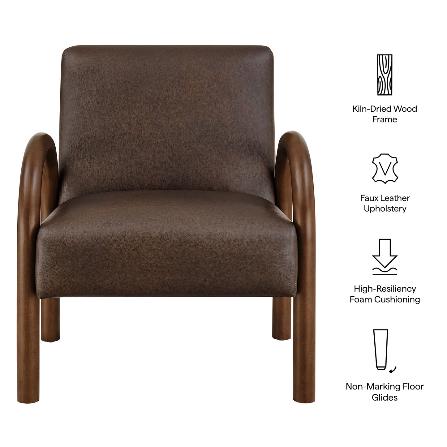 Lunet Faux Leather Upholstered Accent Chair by Modway